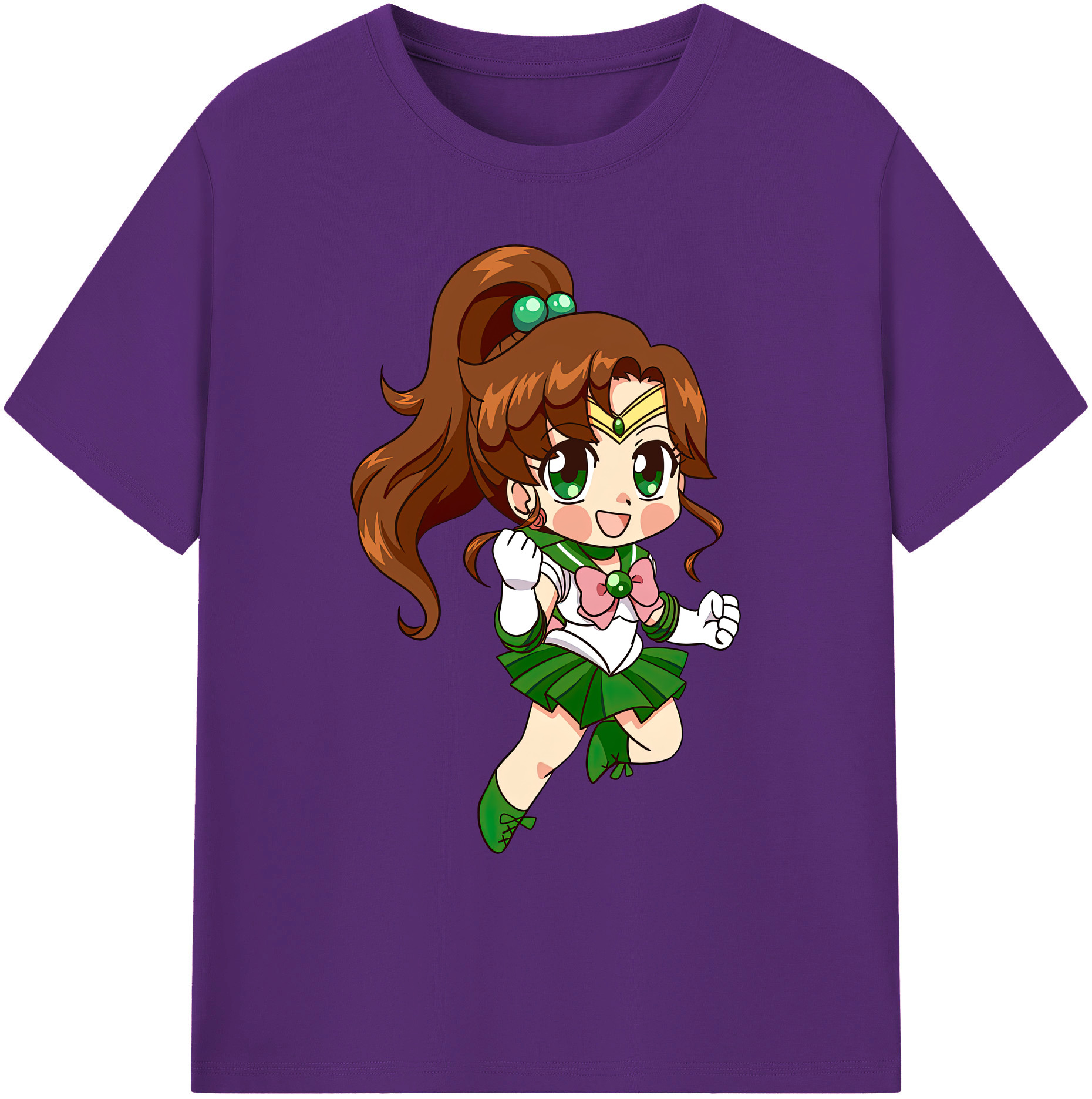 （画像用） 美少女戦士セーラームーン 木野 まこと きの まこと Sailor Moon Kino Makoto （セーラージュピター；Sailor Jupiter） 綿100％ メンズ半袖Tシャツ｜肌触りやわらか＆通気性