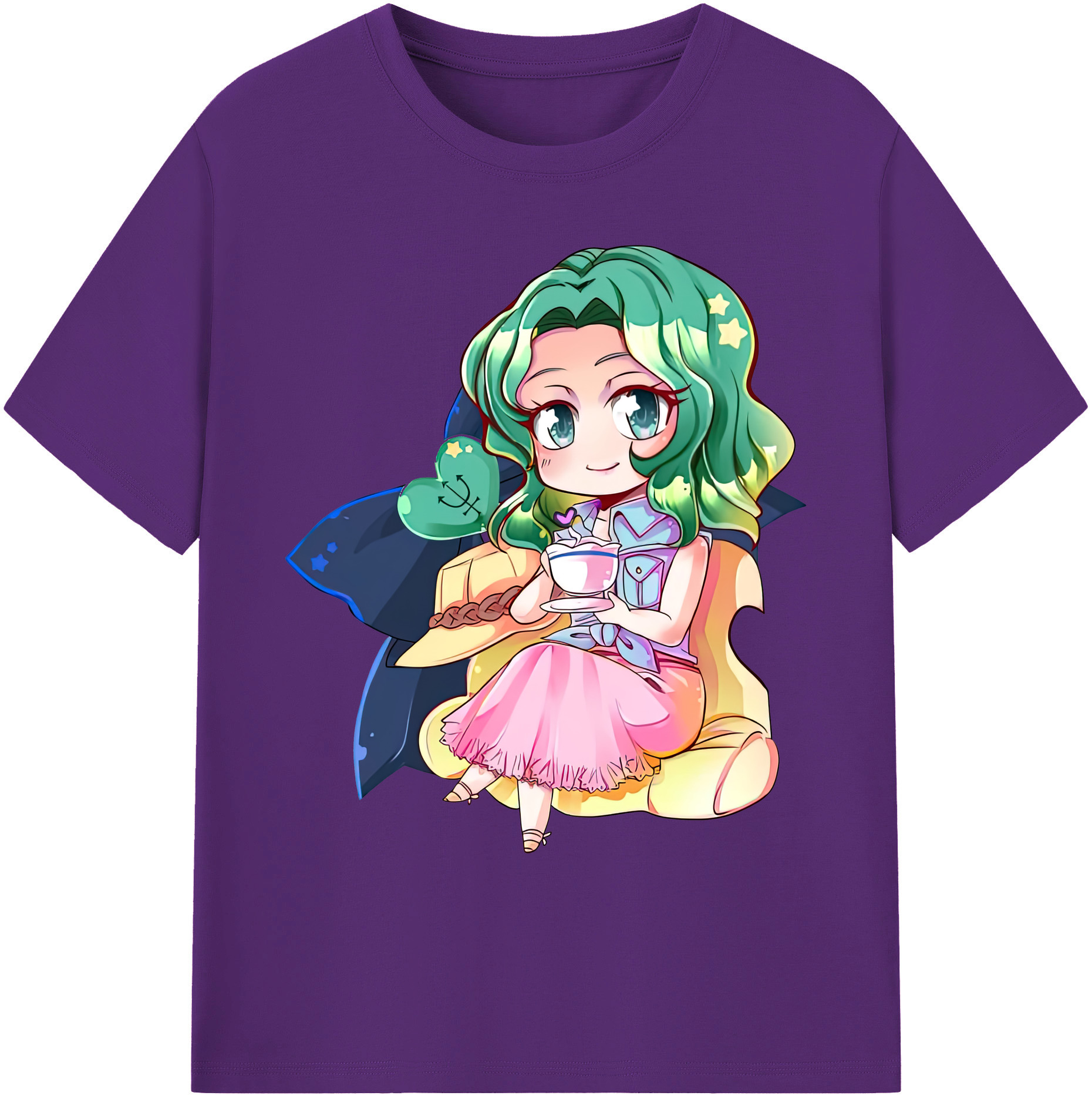 （画像用） 美少女戦士セーラームーン 海王 みちる（かいおう みちる） Sailor Moon Kaiou Michiru 綿100％ メンズ半袖Tシャツ｜肌触りやわらか＆通気性