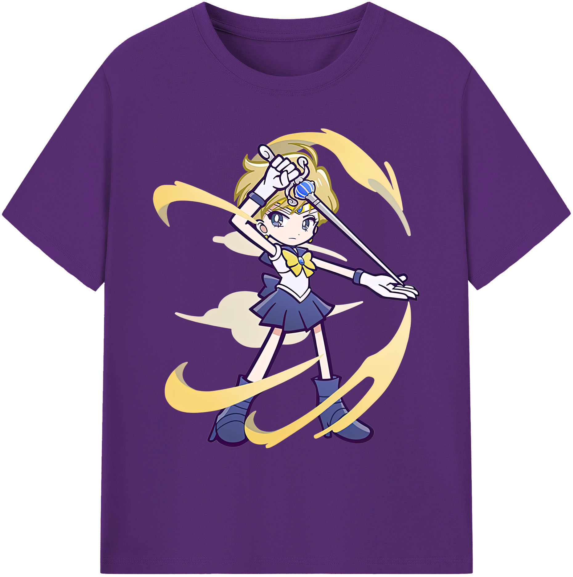 （画像用） 美少女戦士セーラームーン 天王はるか Sailor Moon Tenoh Haruka 綿100％ メンズ半袖Tシャツ｜肌触りやわらか＆通気性