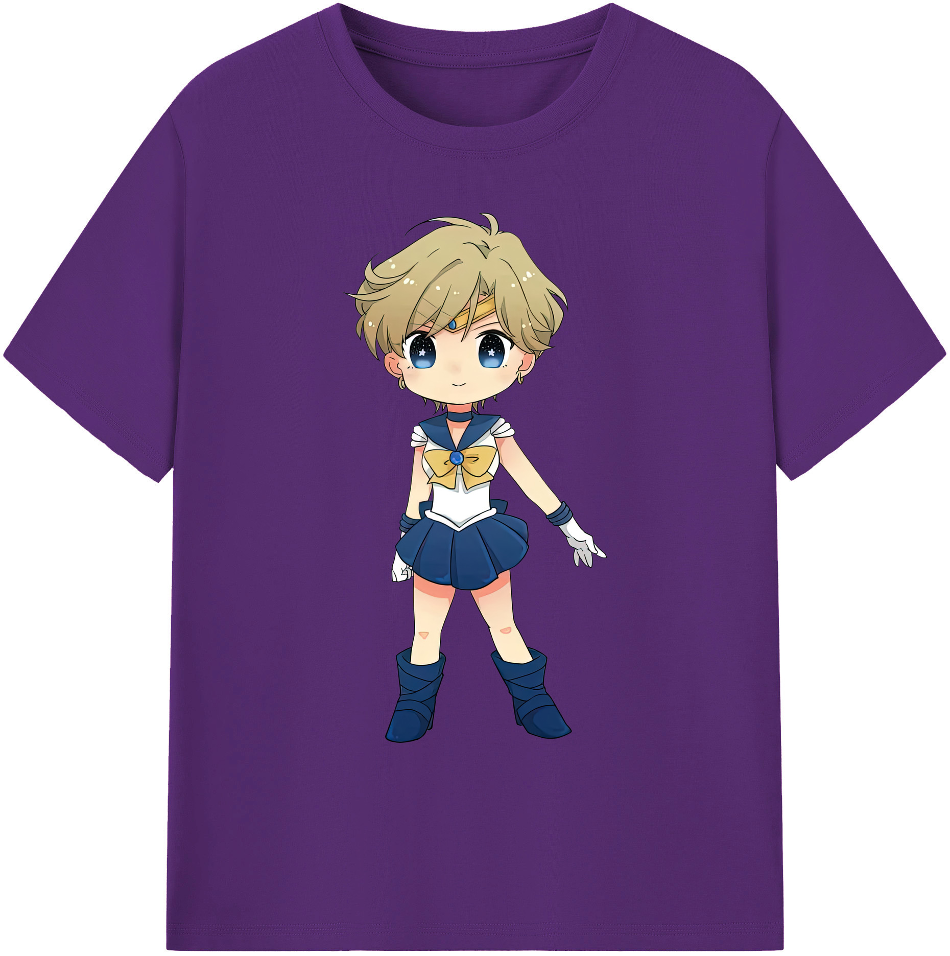 （画像用） 美少女戦士セーラームーン 天王はるか Sailor Moon Tenoh Haruka 綿100％ メンズ半袖Tシャツ｜肌触りやわらか＆通気性
