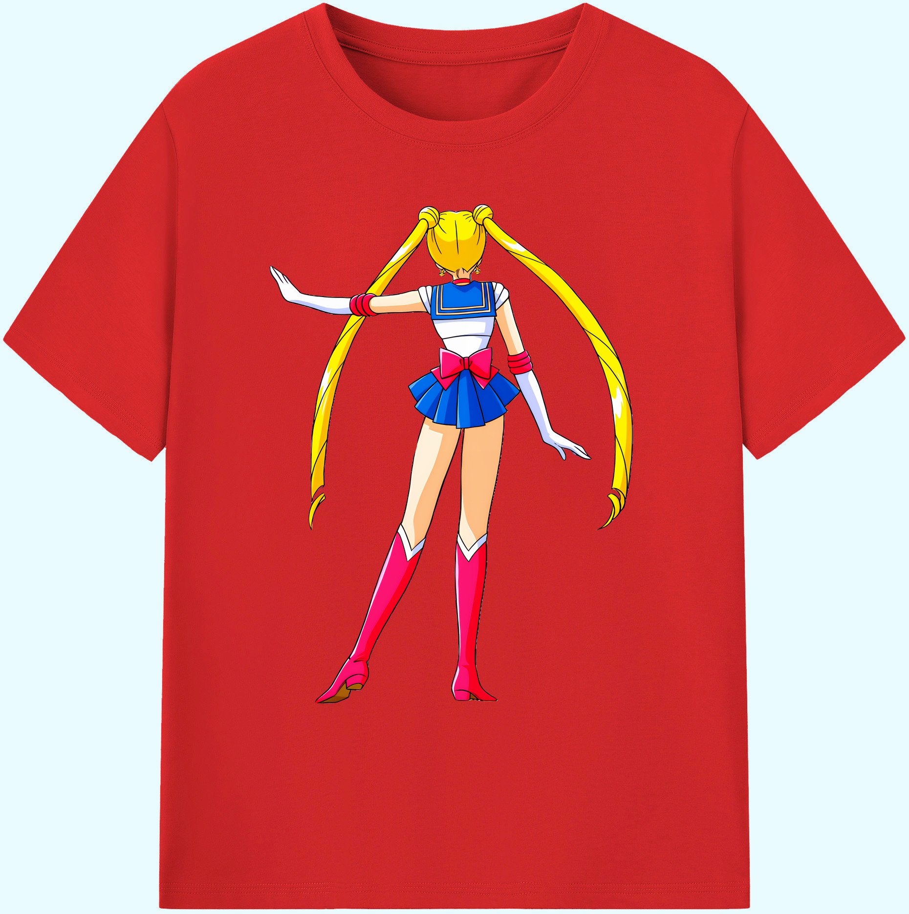 （画像用） 美少女戦士セーラームーン 月野 うさぎ つきの うさぎ Sailor Moon Tsukino Usagi 綿100％ メンズ半袖Tシャツ｜肌触りやわらか＆通気性