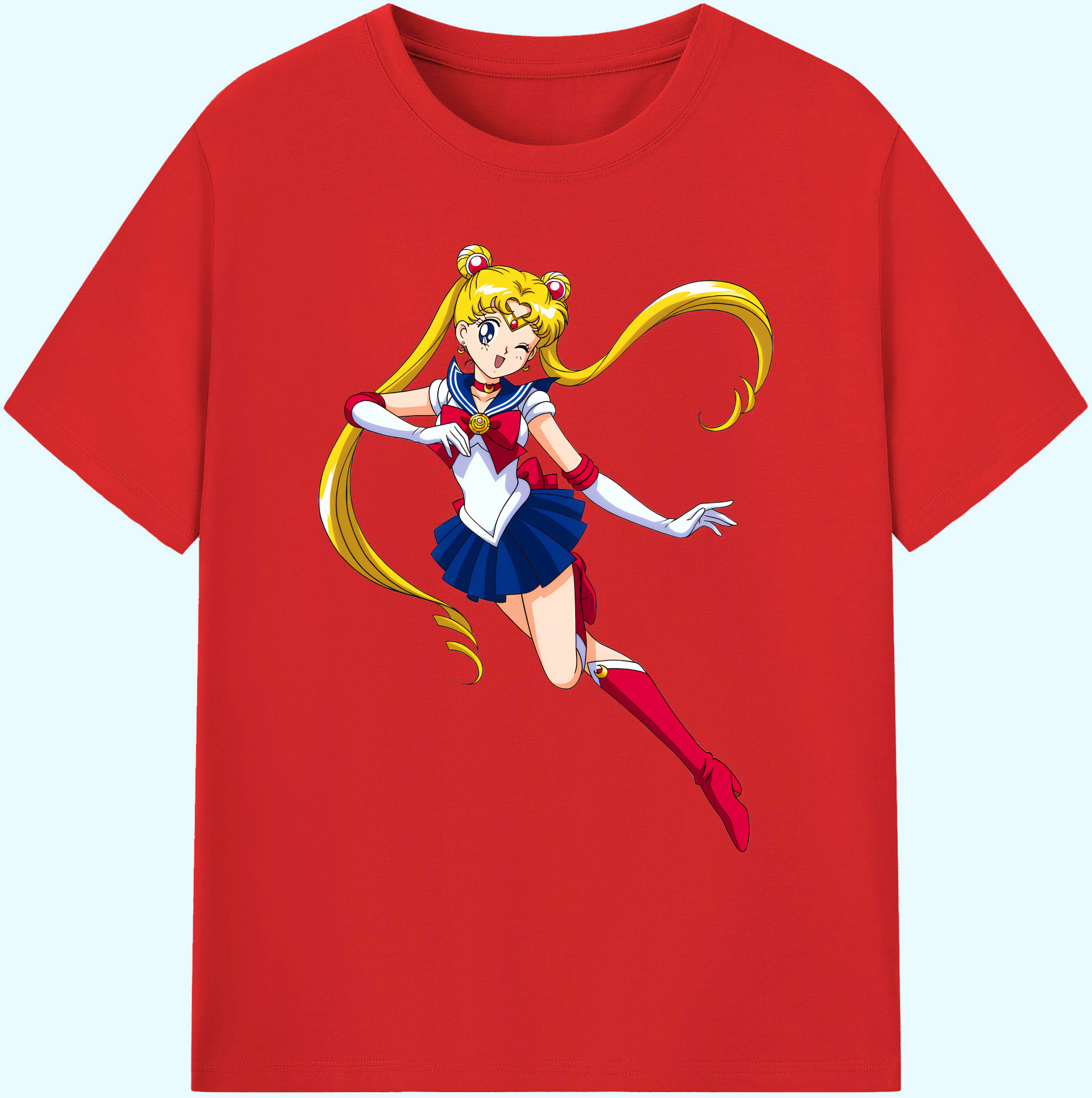 （画像用） 美少女戦士セーラームーン 月野 うさぎ つきの うさぎ Sailor Moon Tsukino Usagi 綿100％ メンズ半袖Tシャツ｜肌触りやわらか＆通気性