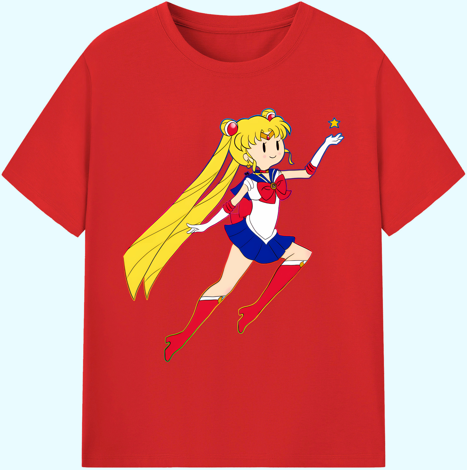 （画像用） 美少女戦士セーラームーン 月野 うさぎ つきの うさぎ Sailor Moon Tsukino Usagi 綿100％ メンズ半袖Tシャツ｜肌触りやわらか＆通気性