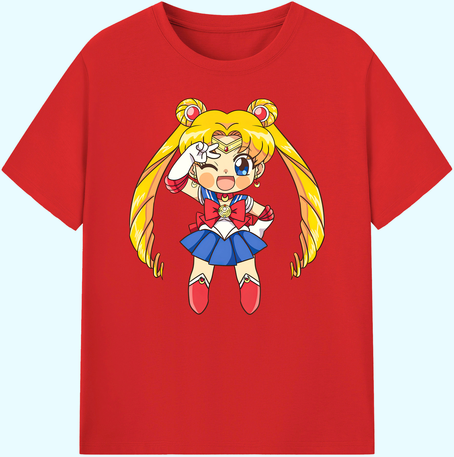 （画像用） 美少女戦士セーラームーン 月野 うさぎ つきの うさぎ Sailor Moon Tsukino Usagi 綿100％ メンズ半袖Tシャツ｜肌触りやわらか＆通気性