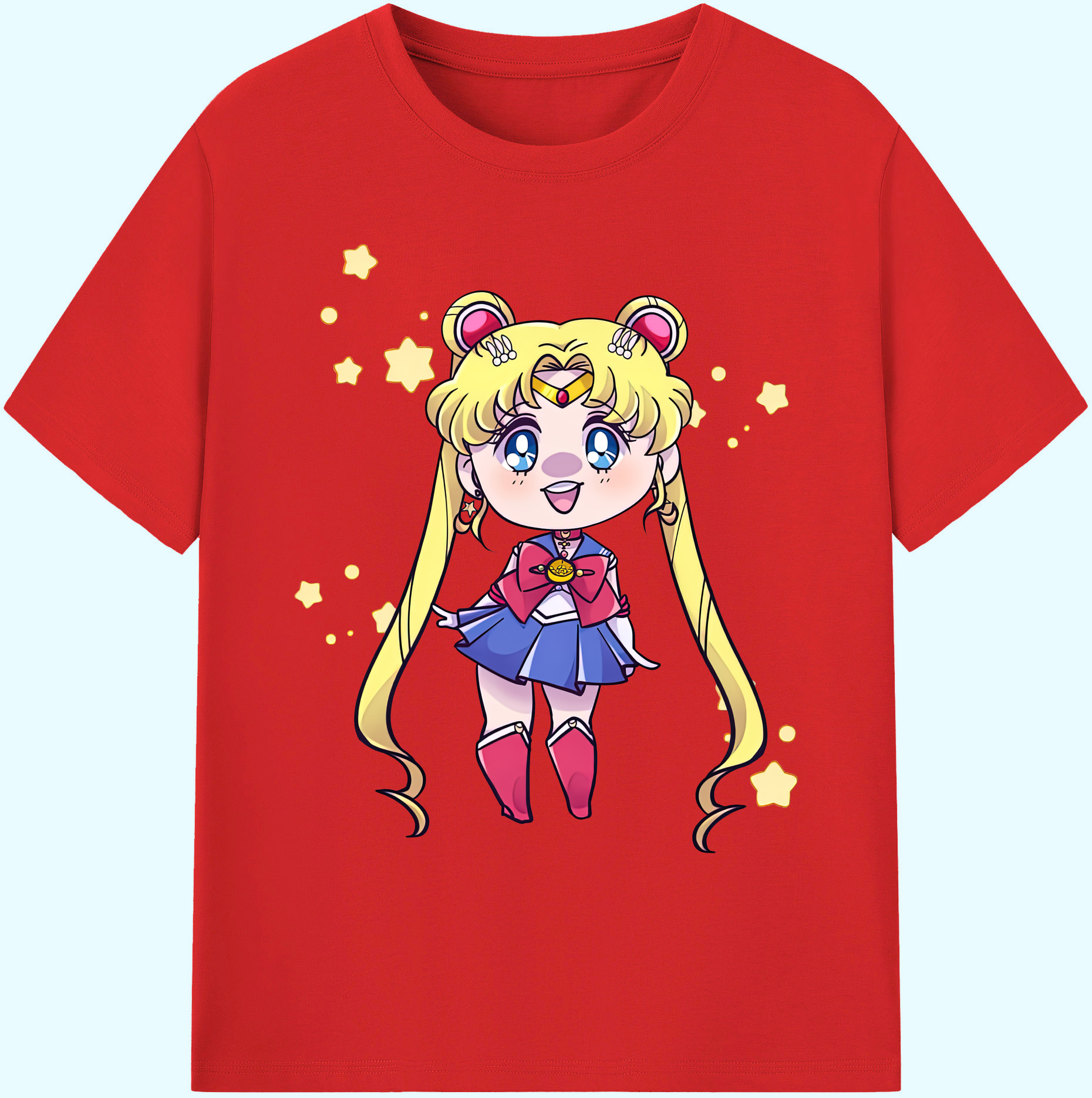 （画像用） 美少女戦士セーラームーン 月野 うさぎ つきの うさぎ Sailor Moon Tsukino Usagi 綿100％ メンズ半袖Tシャツ｜肌触りやわらか＆通気性