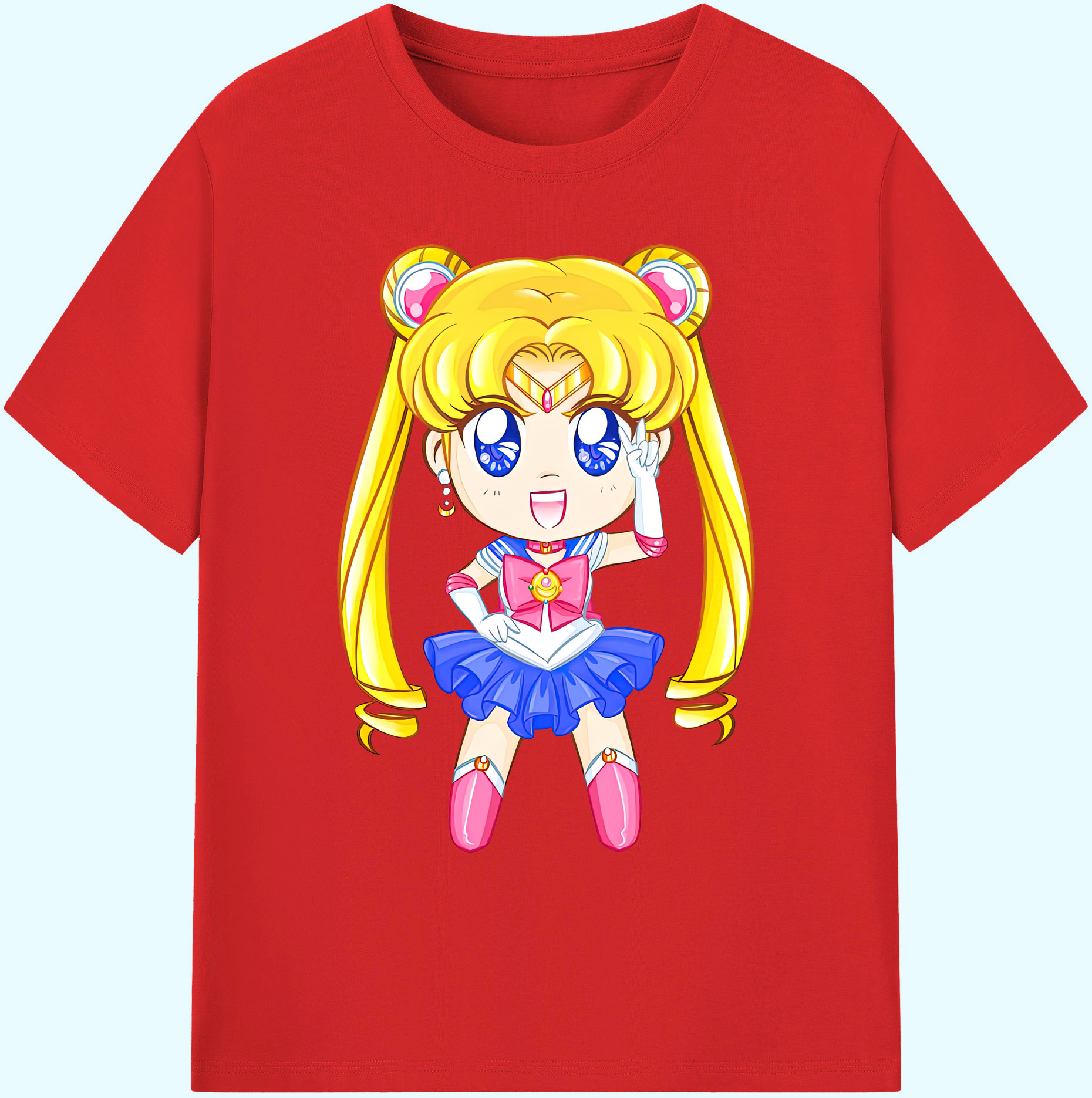 （画像用） 美少女戦士セーラームーン 月野 うさぎ つきの うさぎ Sailor Moon Tsukino Usagi 綿100％ メンズ半袖Tシャツ｜肌触りやわらか＆通気性