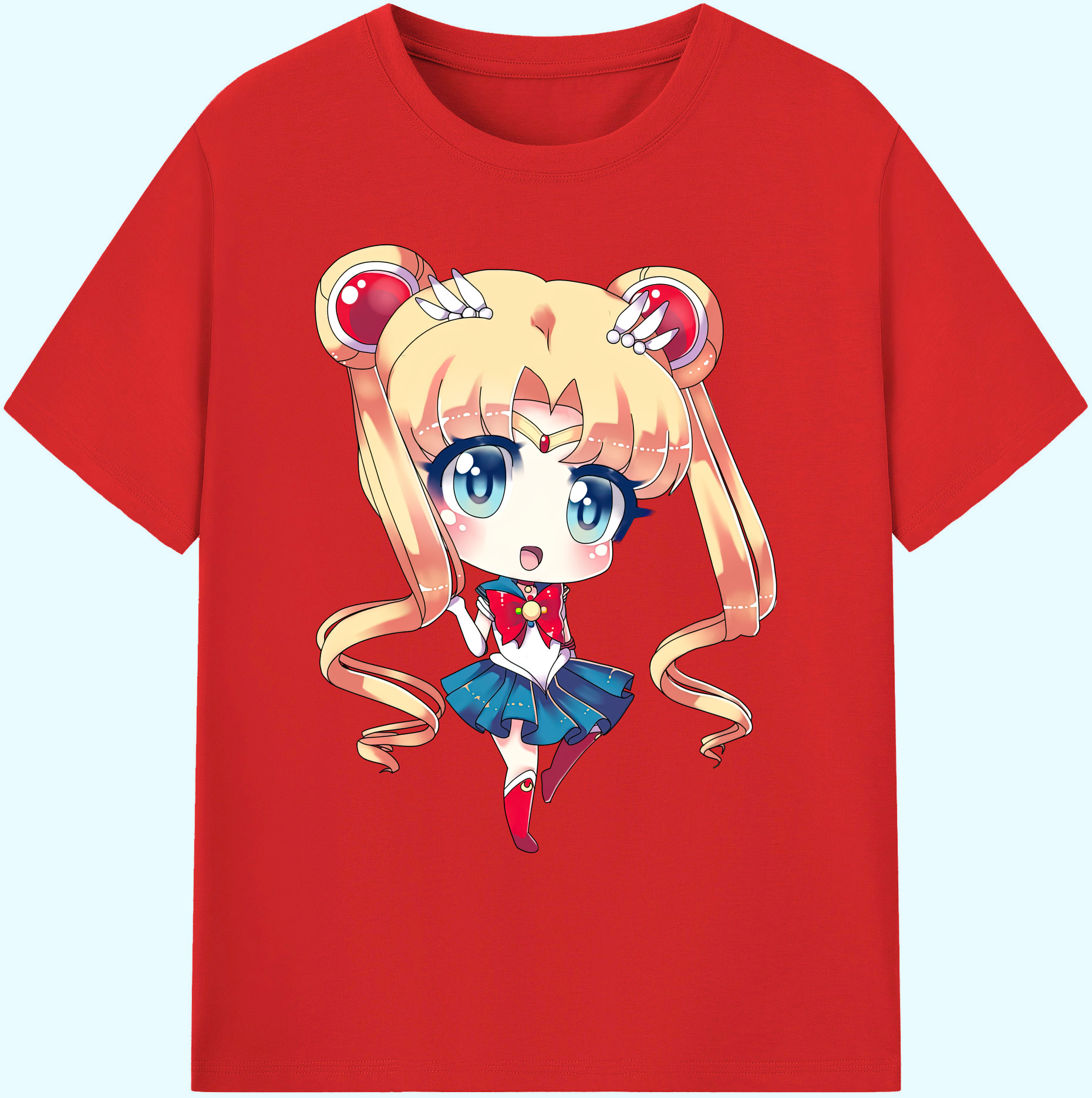 （画像用） 美少女戦士セーラームーン 月野 うさぎ つきの うさぎ Sailor Moon Tsukino Usagi 綿100％ メンズ半袖Tシャツ｜肌触りやわらか＆通気性