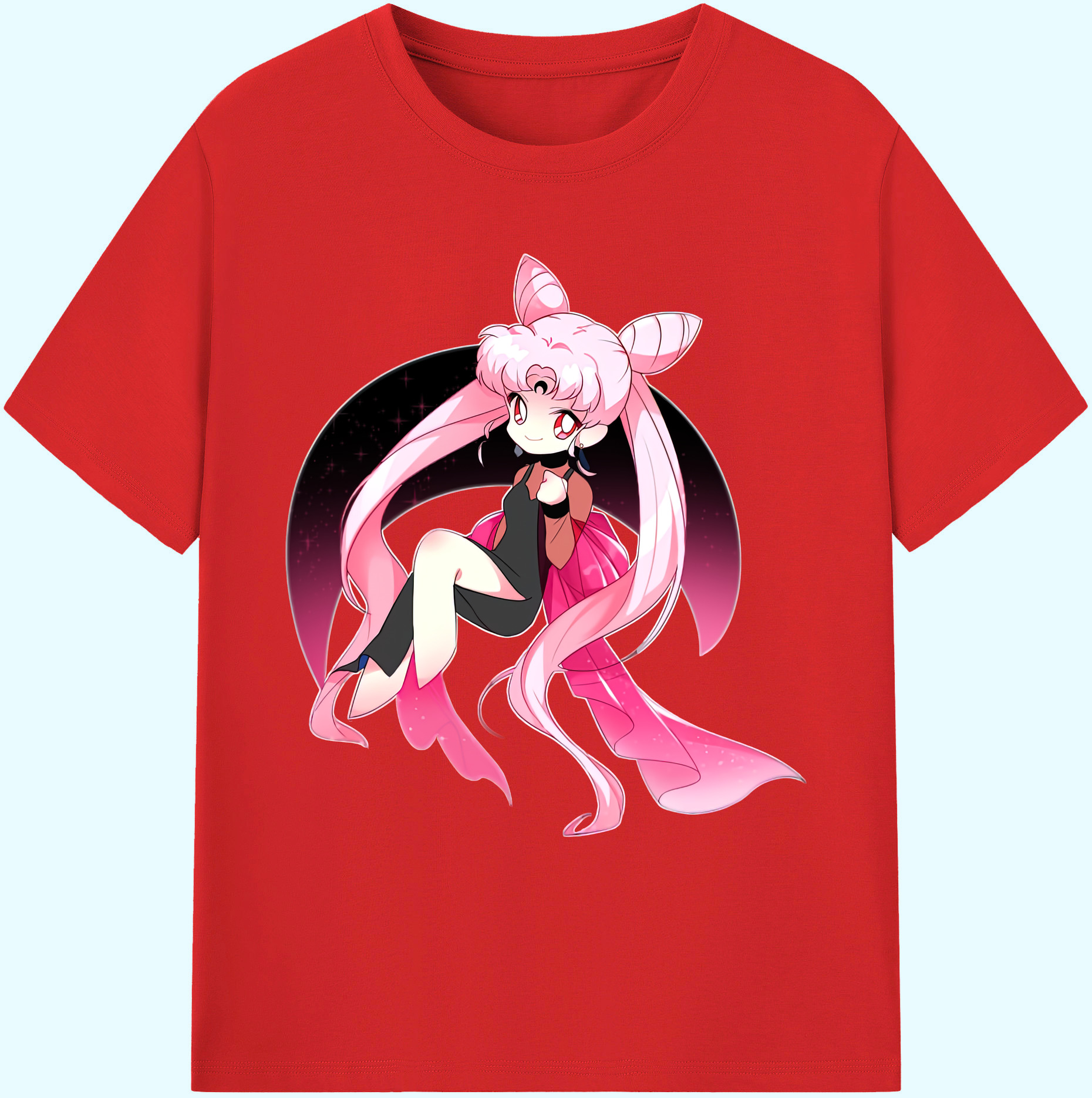 （画像用） 美少女戦士セーラームーン ちびうさ Sailor Moon Chibiusa Tsukino Usagi Small Lady Serenity 綿100％ メンズ半袖Tシャツ｜肌触りやわらか＆通気性