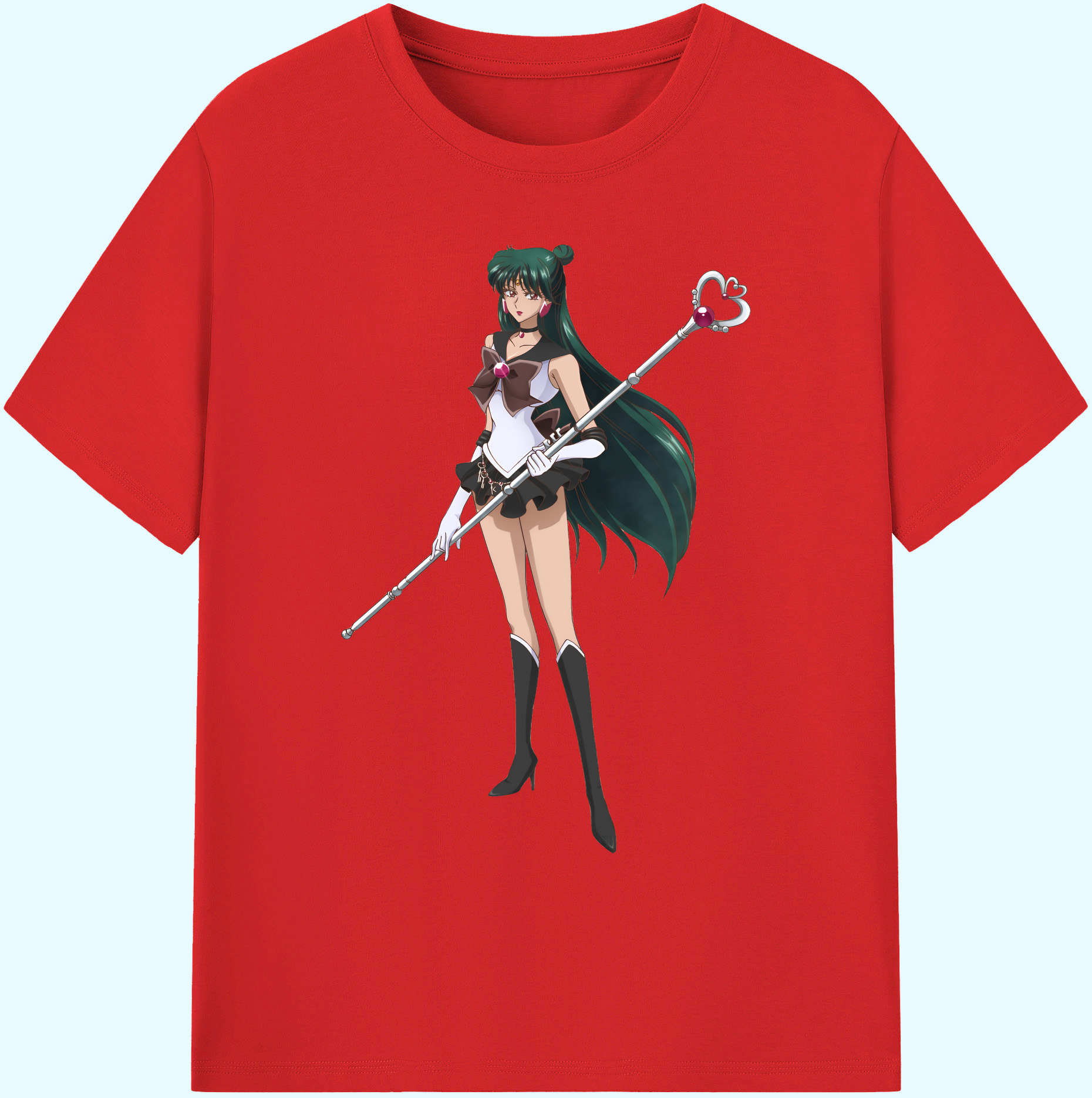 （画像用） 美少女戦士セーラームーン 冥王せつな Sailor Moon Meiou Setsuna 綿100％ メンズ半袖Tシャツ｜肌触りやわらか＆通気性