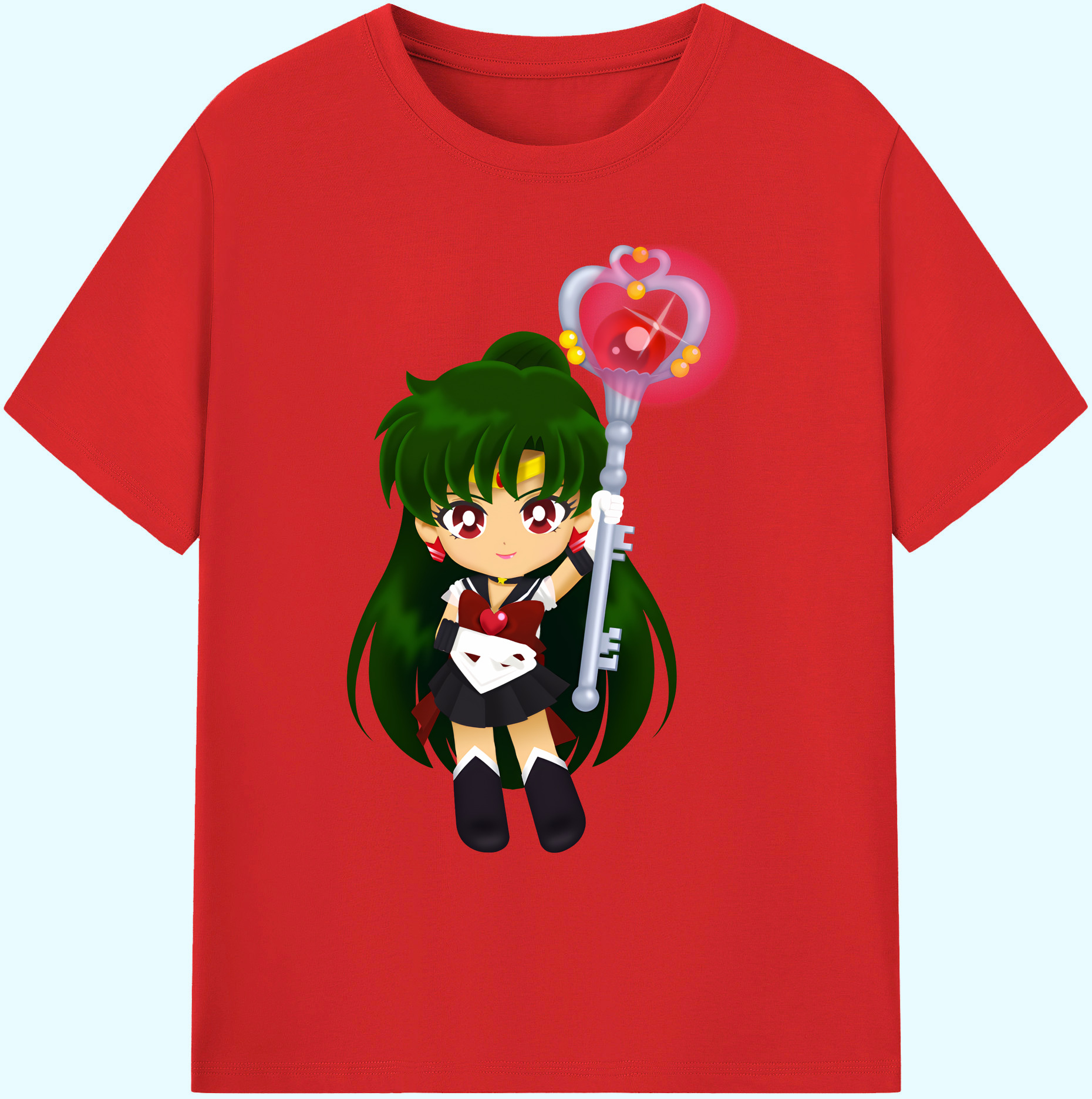 （画像用） 美少女戦士セーラームーン 冥王せつな Sailor Moon Meiou Setsuna 綿100％ メンズ半袖Tシャツ｜肌触りやわらか＆通気性