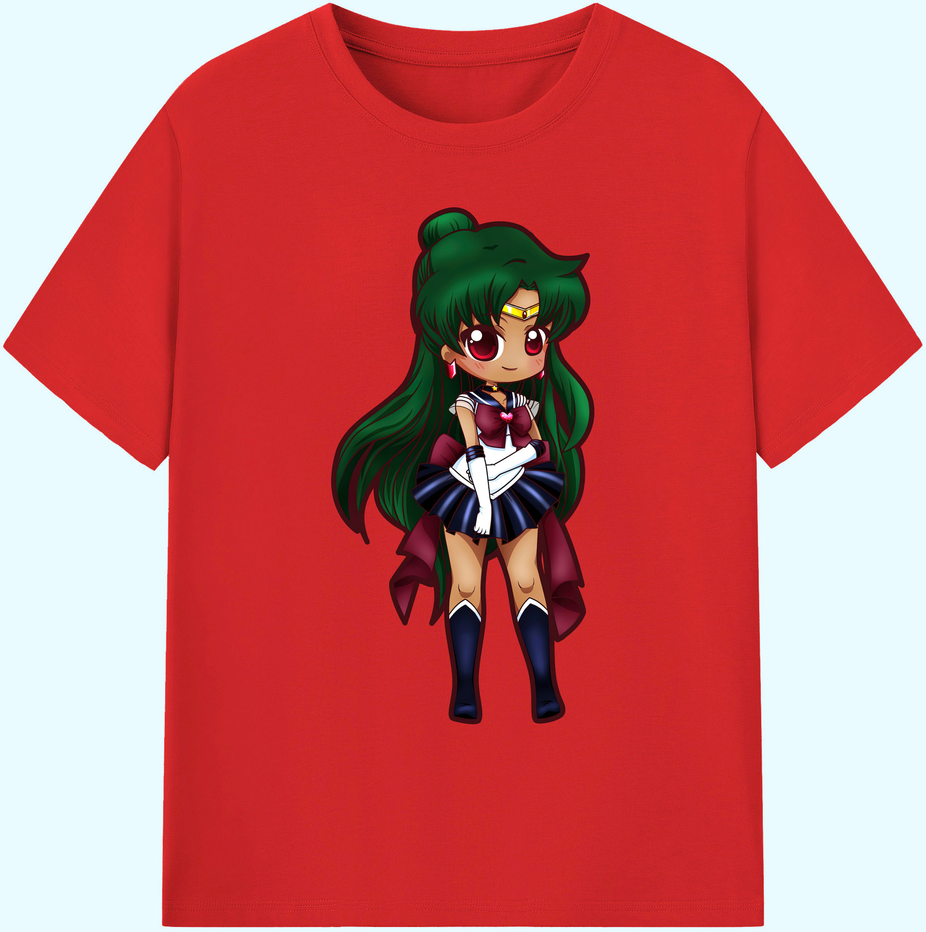 （画像用） 美少女戦士セーラームーン 冥王せつな Sailor Moon Meiou Setsuna 綿100％ メンズ半袖Tシャツ｜肌触りやわらか＆通気性