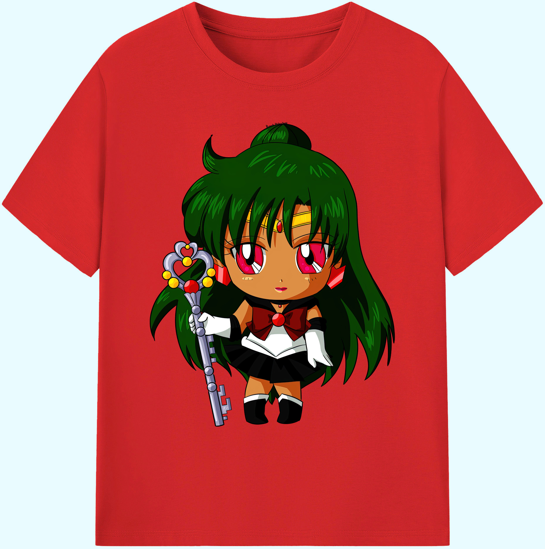 （画像用） 美少女戦士セーラームーン 冥王せつな Sailor Moon Meiou Setsuna 綿100％ メンズ半袖Tシャツ｜肌触りやわらか＆通気性