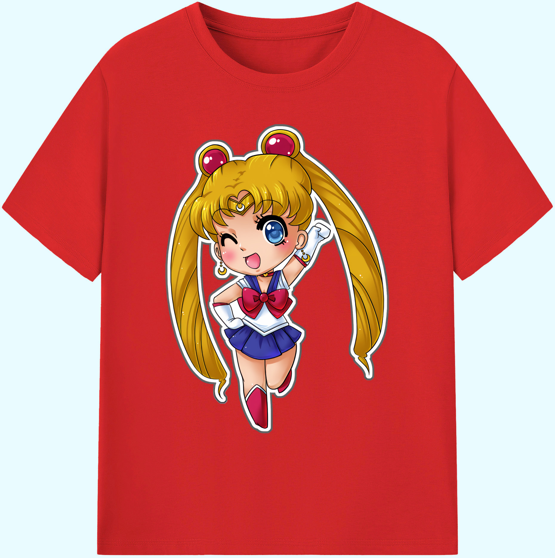 （画像用） 美少女戦士セーラームーン 月野 うさぎ つきの うさぎ Sailor Moon Tsukino Usagi 綿100％ メンズ半袖Tシャツ｜肌触りやわらか＆通気性