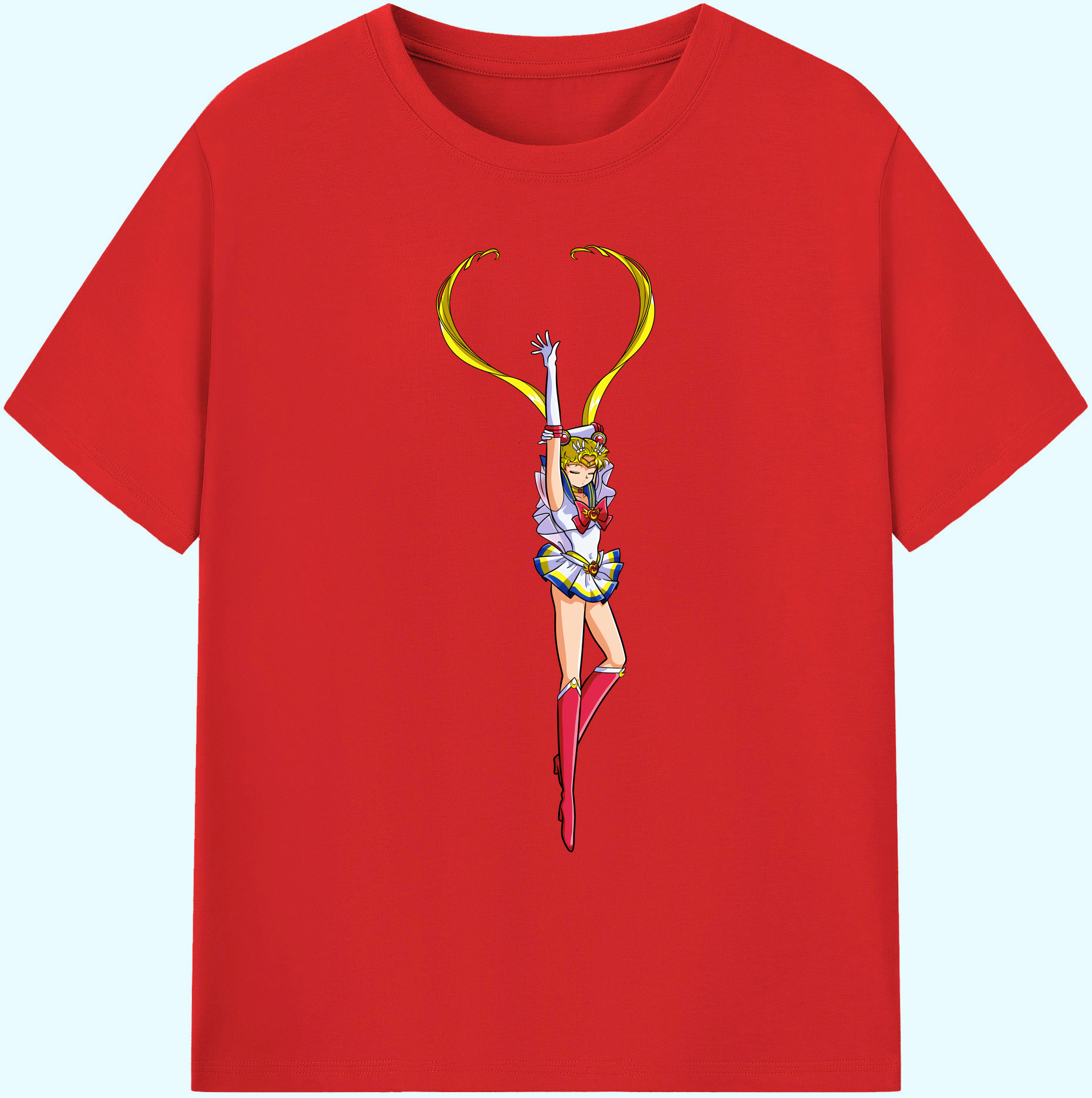 （画像用） 美少女戦士セーラームーン 月野 うさぎ つきの うさぎ Sailor Moon Tsukino Usagi 綿100％ メンズ半袖Tシャツ｜肌触りやわらか＆通気性