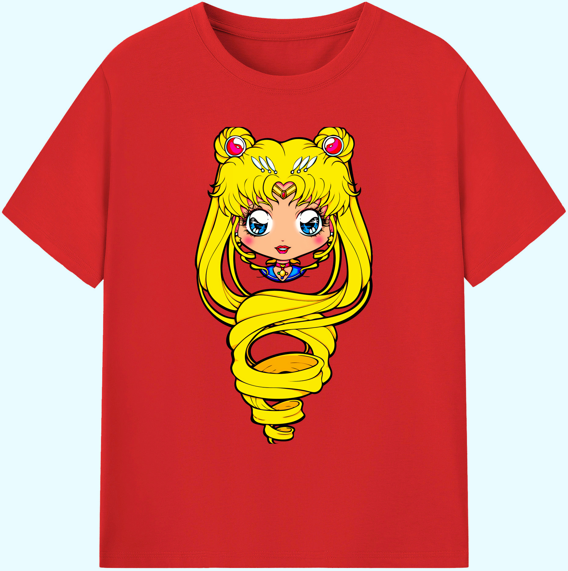 （画像用） 美少女戦士セーラームーン 月野 うさぎ つきの うさぎ Sailor Moon Tsukino Usagi 綿100％ メンズ半袖Tシャツ｜肌触りやわらか＆通気性