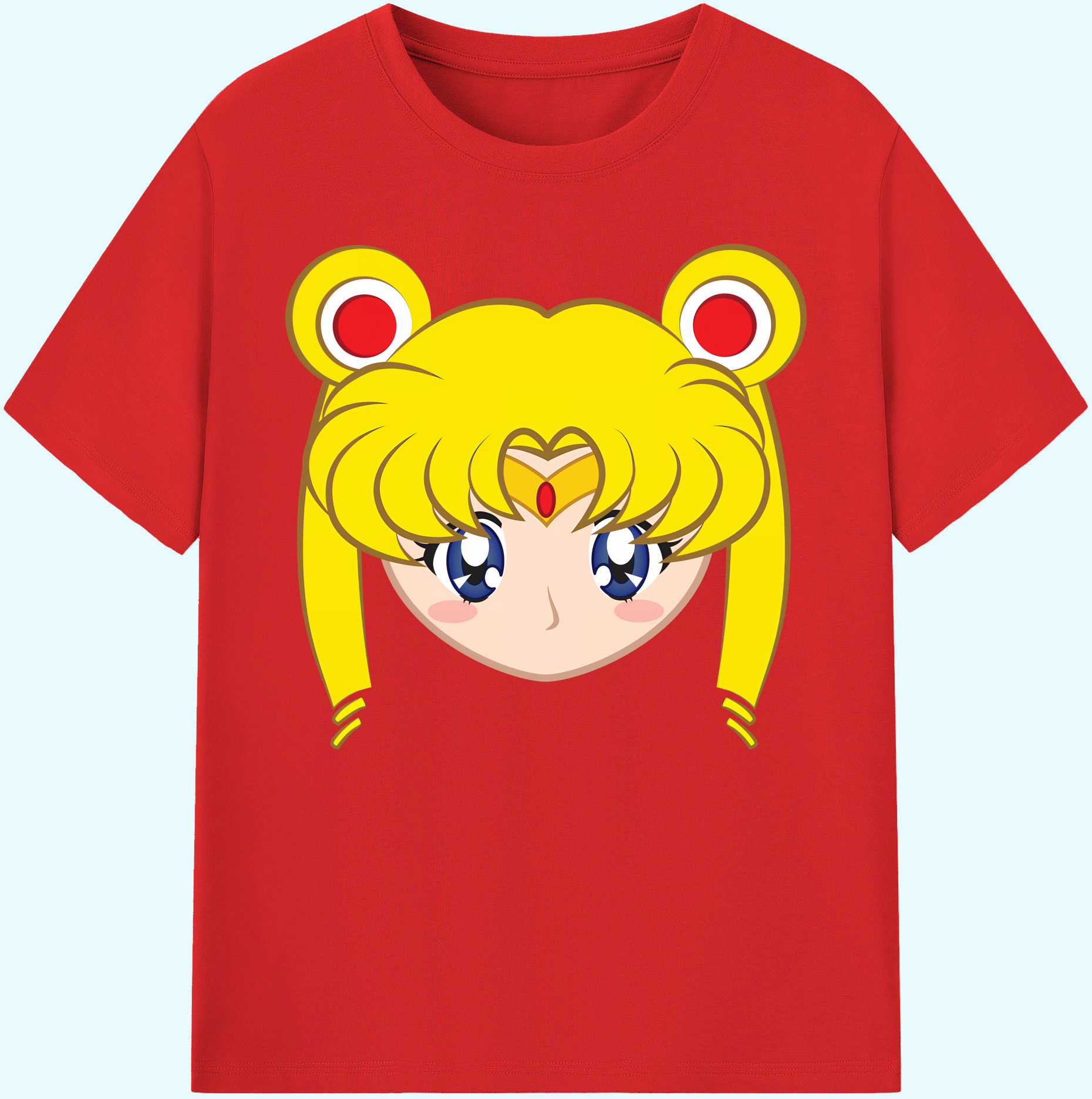 （画像用） 美少女戦士セーラームーン 月野 うさぎ つきの うさぎ Sailor Moon Tsukino Usagi 綿100％ メンズ半袖Tシャツ｜肌触りやわらか＆通気性