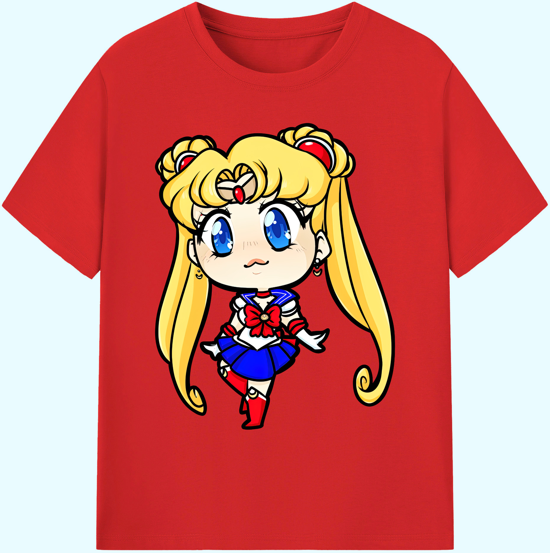 （画像用） 美少女戦士セーラームーン 月野 うさぎ つきの うさぎ Sailor Moon Tsukino Usagi 綿100％ メンズ半袖Tシャツ｜肌触りやわらか＆通気性