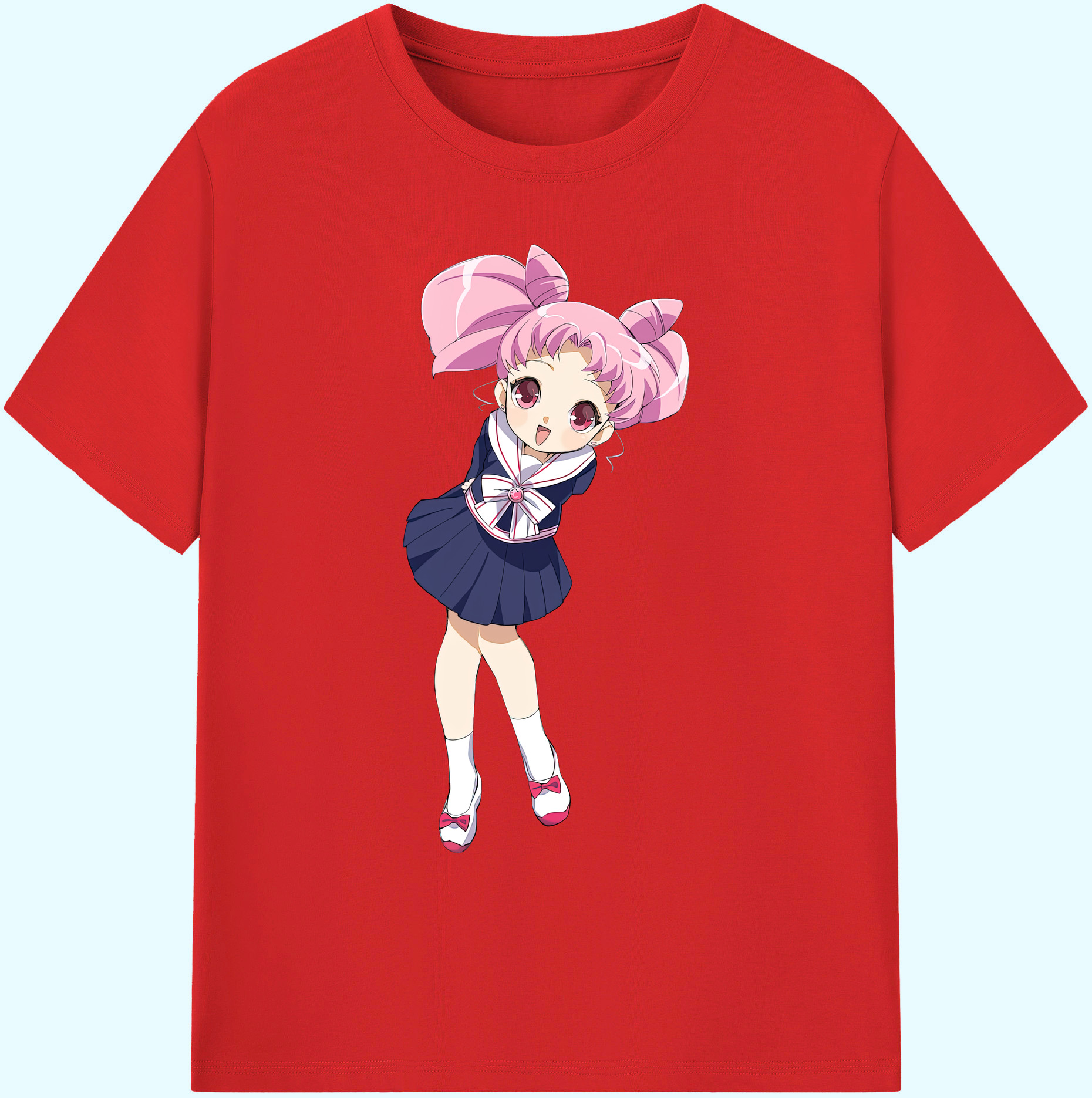 （画像用） 美少女戦士セーラームーン ちびうさ Sailor Moon Chibiusa Tsukino Usagi Small Lady Serenity 綿100％ メンズ半袖Tシャツ｜肌触りやわらか＆通気性