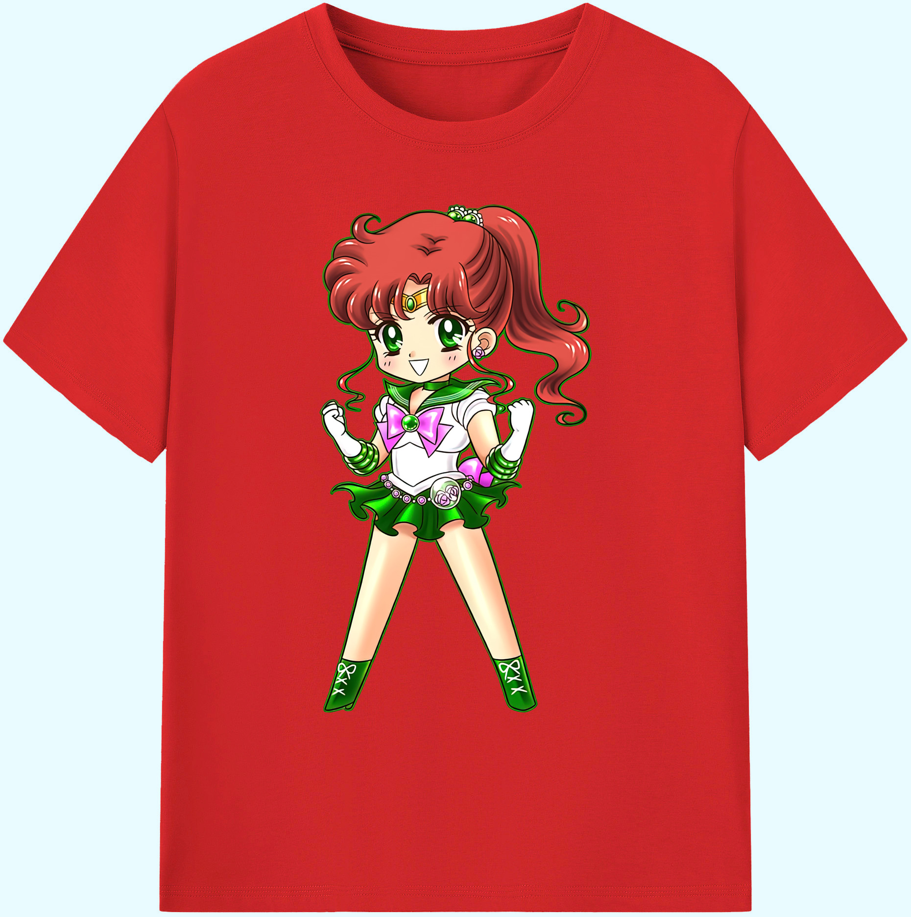 （画像用） 美少女戦士セーラームーン 木野 まこと きの まこと Sailor Moon Kino Makoto （セーラージュピター；Sailor Jupiter） 綿100％ メンズ半袖Tシャツ｜肌触りやわらか＆通気性
