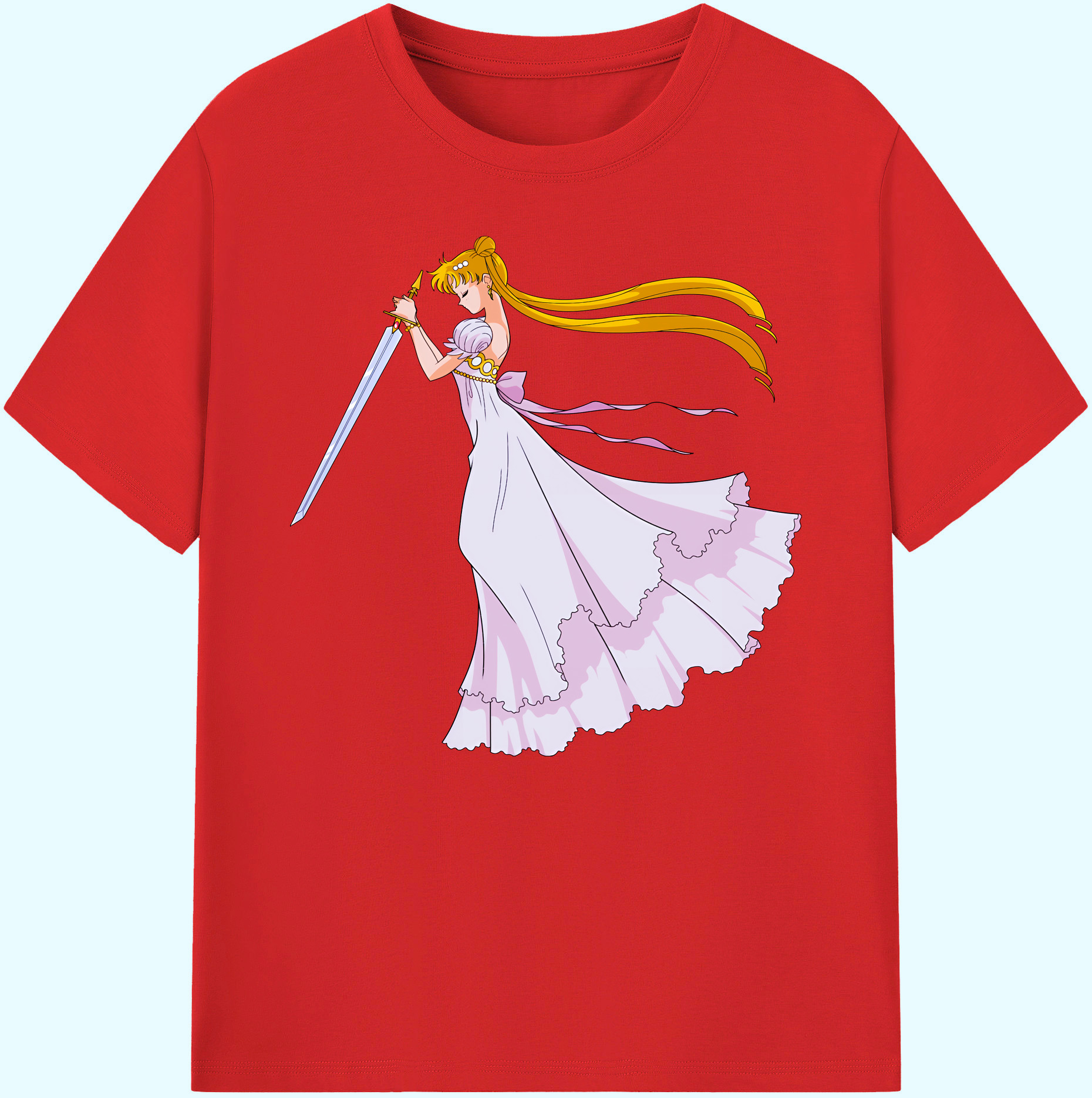 （画像用） 美少女戦士セーラームーン 愛野 美奈子 あいの みなこ Sailor Moon Aino Minako 綿100％ メンズ半袖Tシャツ｜肌触りやわらか＆通気性