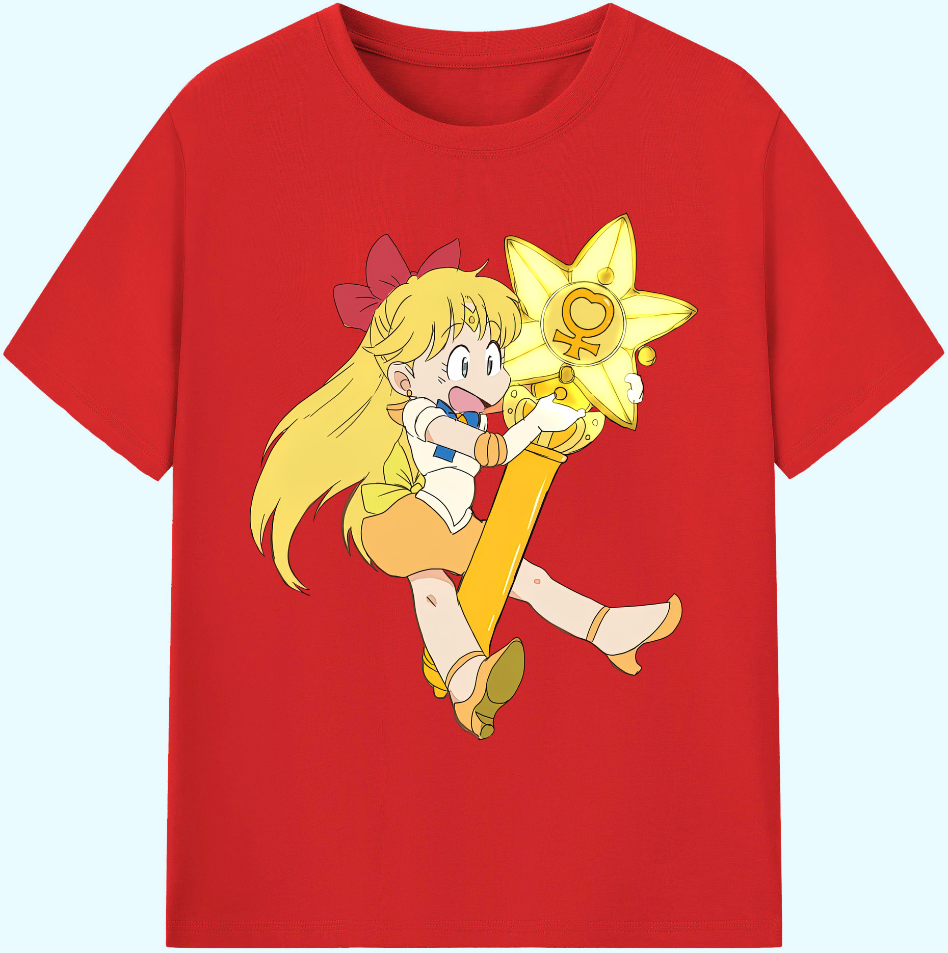 （画像用） 美少女戦士セーラームーン 愛野 美奈子 あいの みなこ Sailor Moon Aino Minako 綿100％ メンズ半袖Tシャツ｜肌触りやわらか＆通気性