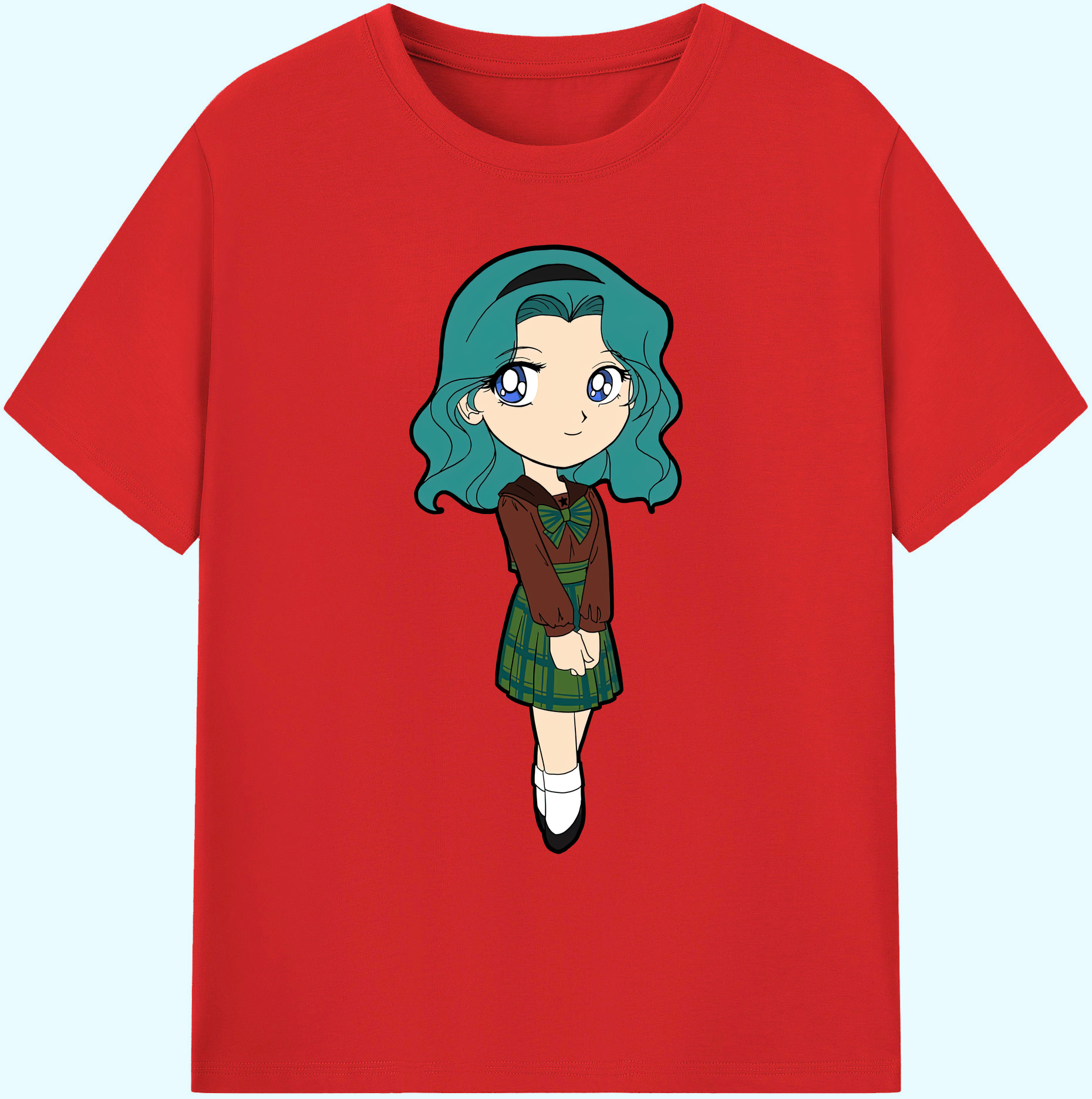 （画像用） 美少女戦士セーラームーン 海王 みちる（かいおう みちる） Sailor Moon Kaiou Michiru 綿100％ メンズ半袖Tシャツ｜肌触りやわらか＆通気性