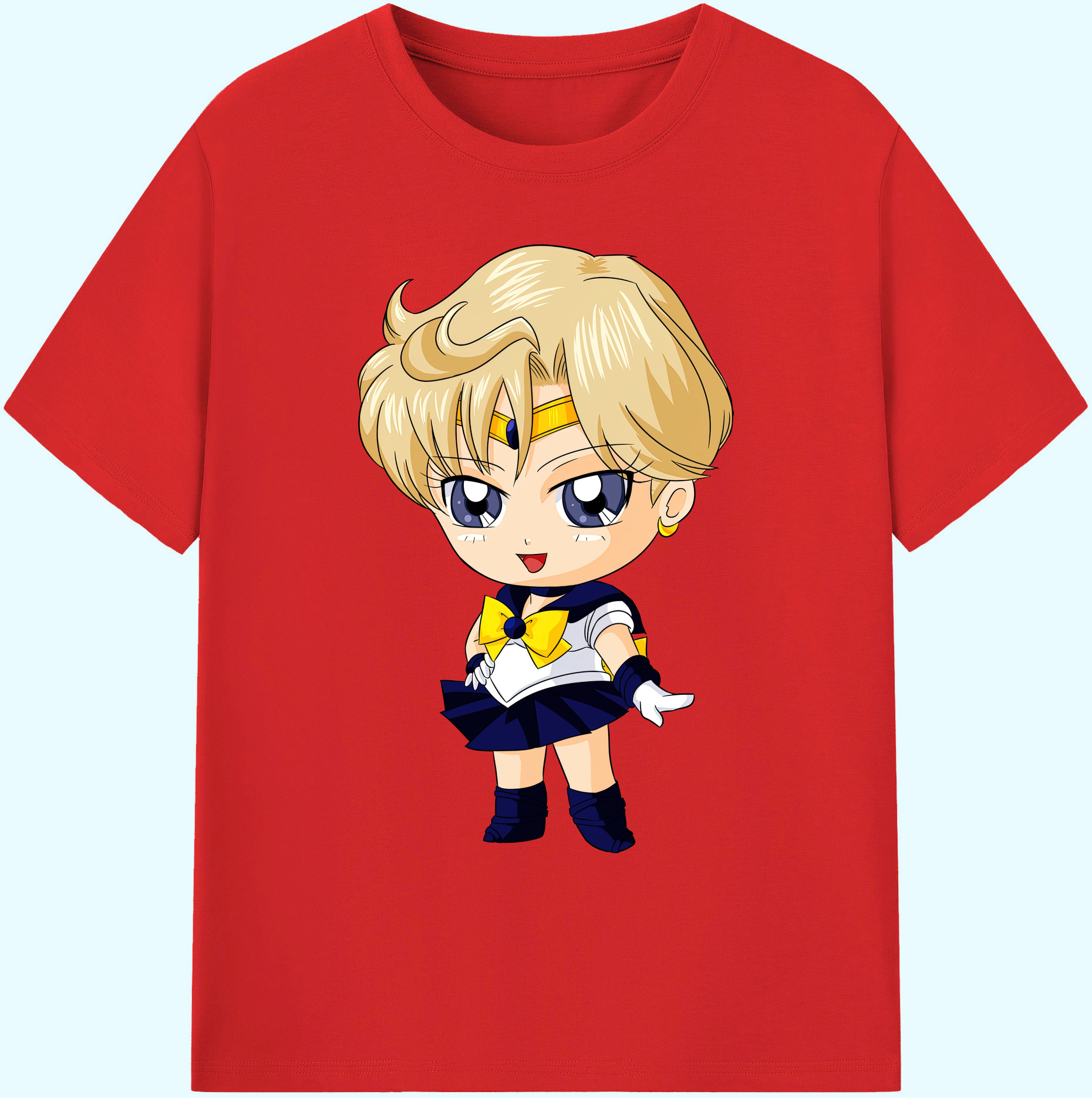 （画像用） 美少女戦士セーラームーン 天王はるか Sailor Moon Tenoh Haruka 綿100％ メンズ半袖Tシャツ｜肌触りやわらか＆通気性