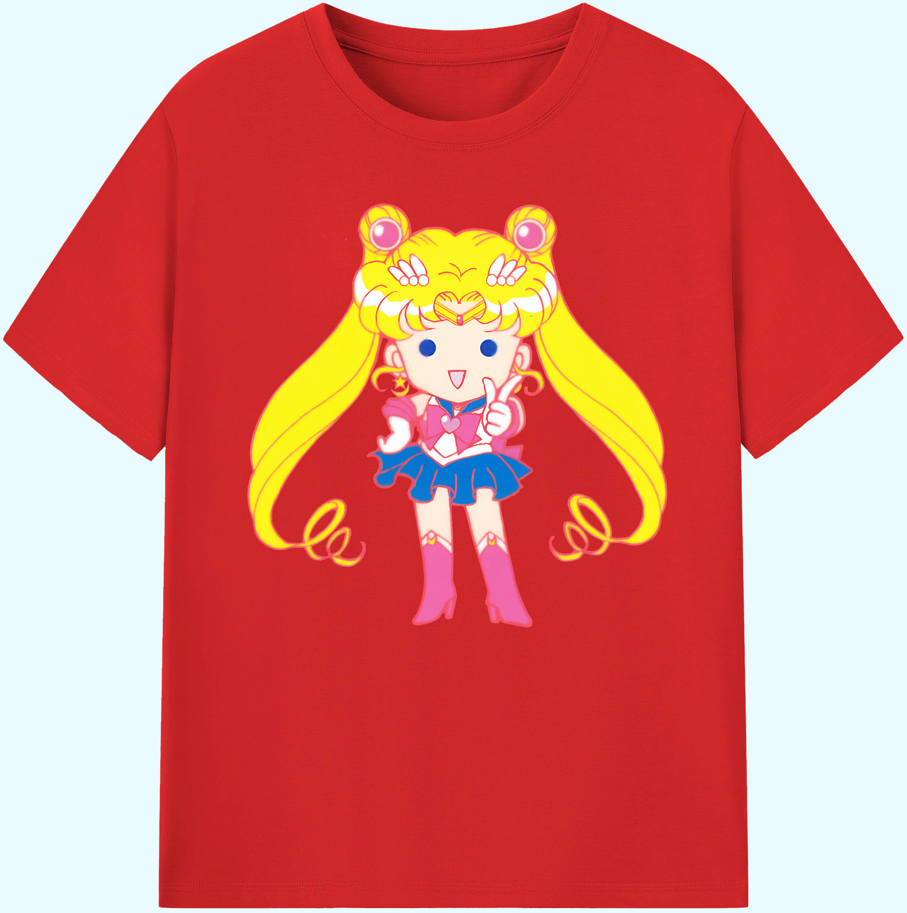 （画像用） 美少女戦士セーラームーン 月野 うさぎ つきの うさぎ Sailor Moon Tsukino Usagi 綿100％ メンズ半袖Tシャツ｜肌触りやわらか＆通気性