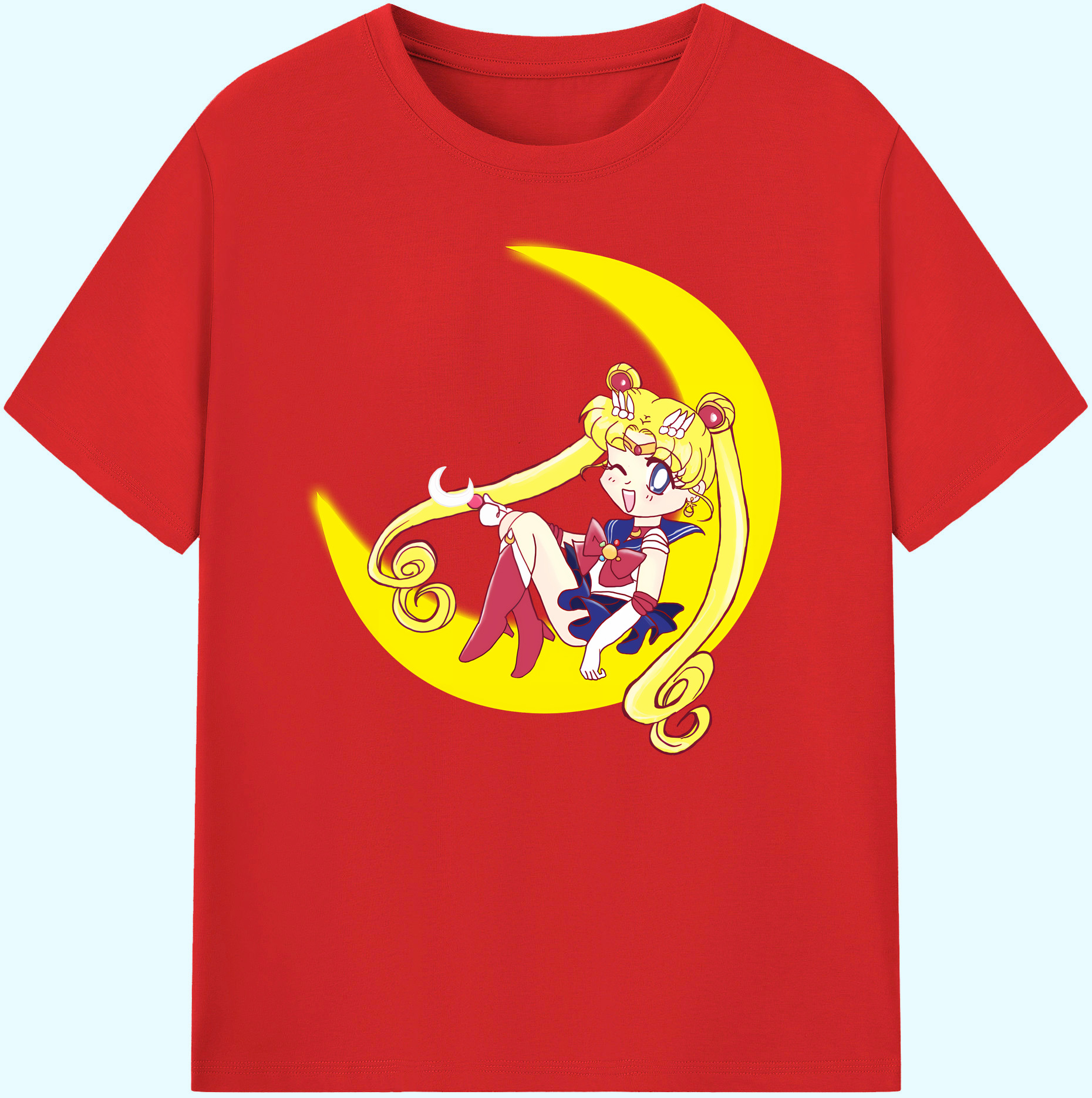 （画像用） 美少女戦士セーラームーン 月野 うさぎ つきの うさぎ Sailor Moon Tsukino Usagi 綿100％ メンズ半袖Tシャツ｜肌触りやわらか＆通気性