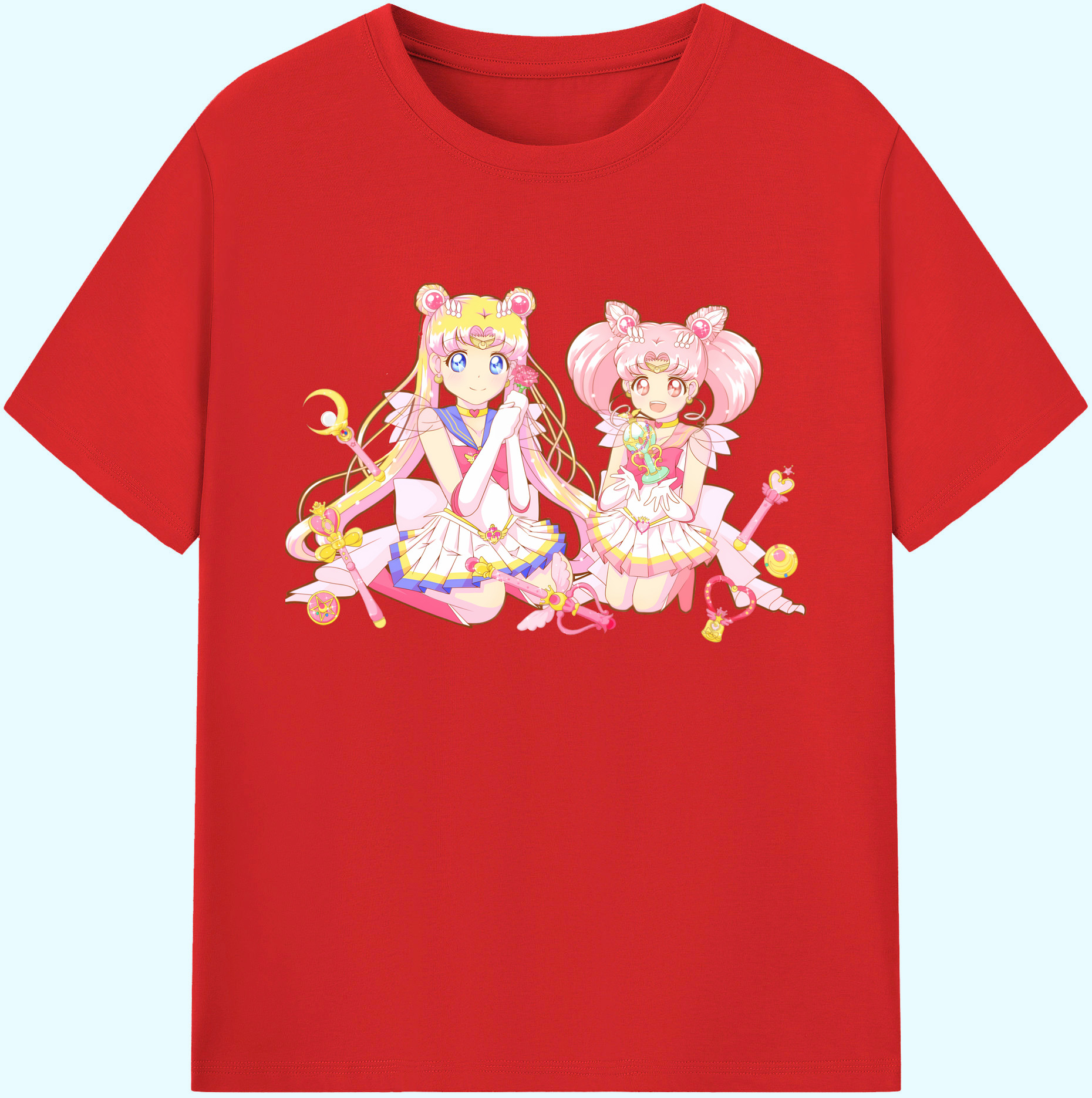 （画像用） 美少女戦士セーラームーン 月野 うさぎ つきの うさぎ Sailor Moon Tsukino Usagi 綿100％ メンズ半袖Tシャツ｜肌触りやわらか＆通気性
