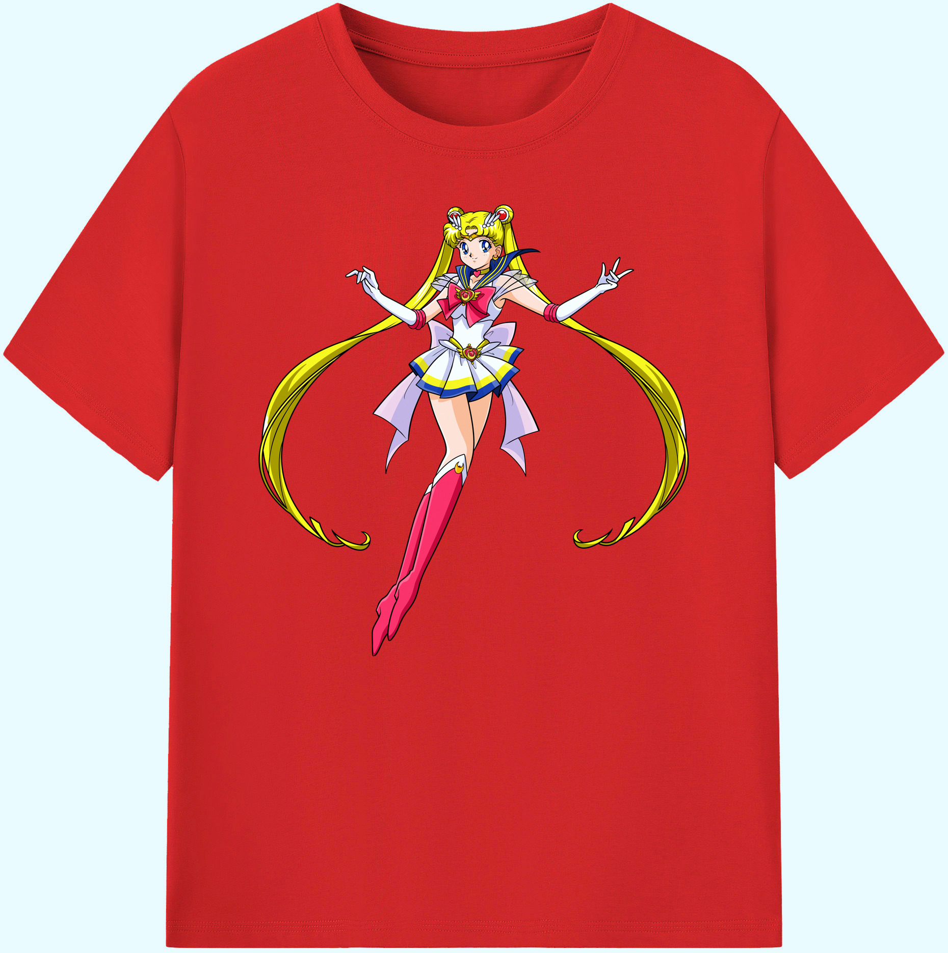 （画像用） 美少女戦士セーラームーン 月野 うさぎ つきの うさぎ Sailor Moon Tsukino Usagi 綿100％ メンズ半袖Tシャツ｜肌触りやわらか＆通気性