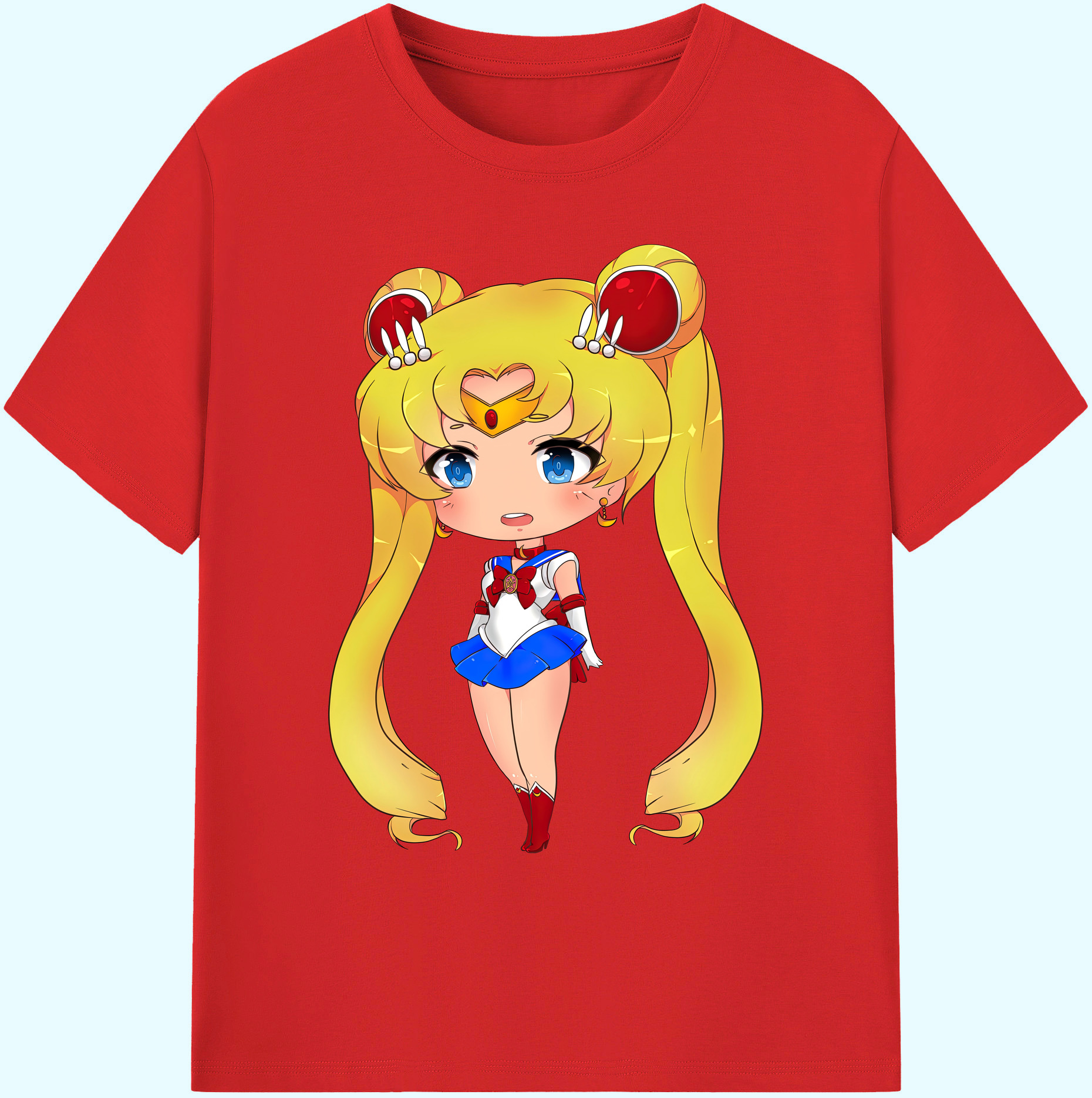 （画像用） 美少女戦士セーラームーン 月野 うさぎ つきの うさぎ Sailor Moon Tsukino Usagi 綿100％ メンズ半袖Tシャツ｜肌触りやわらか＆通気性
