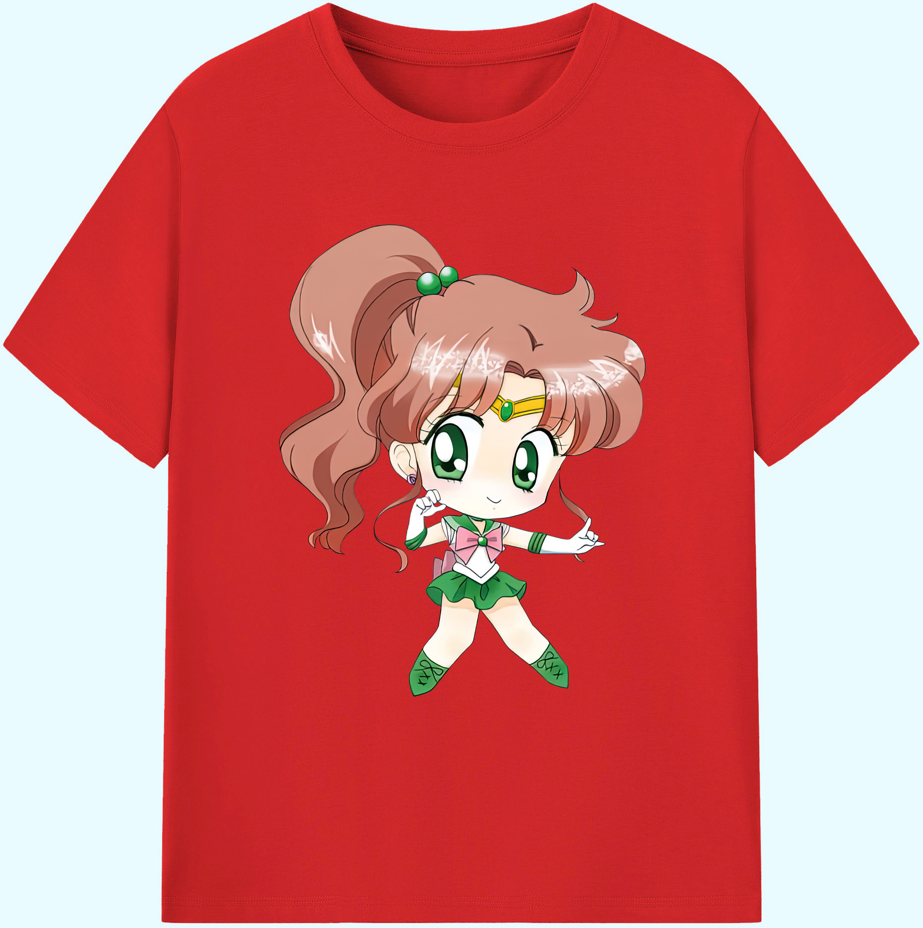 （画像用） 美少女戦士セーラームーン 木野 まこと きの まこと Sailor Moon Kino Makoto （セーラージュピター；Sailor Jupiter） 綿100％ メンズ半袖Tシャツ｜肌触りやわらか＆通気性