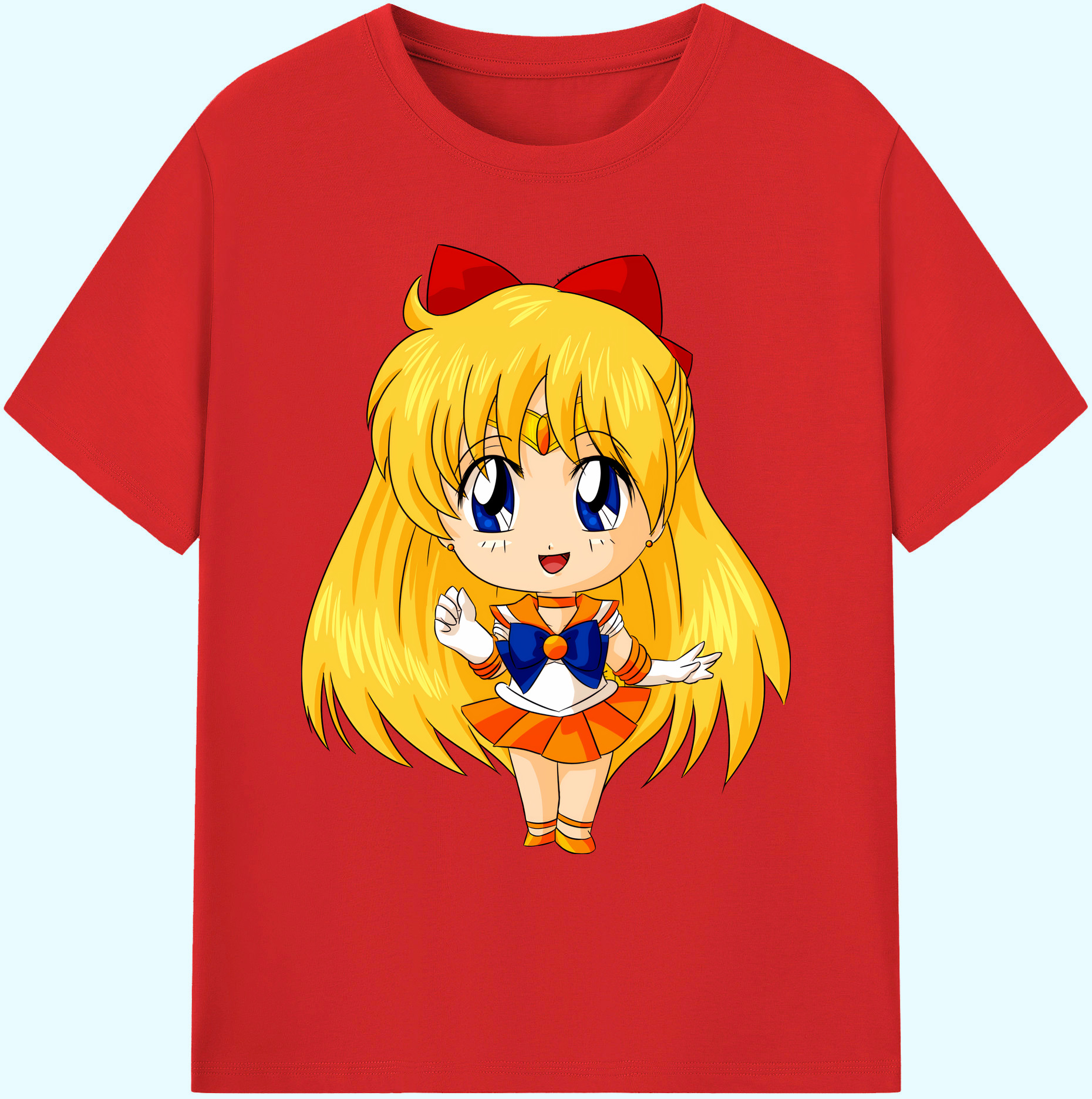 （画像用） 美少女戦士セーラームーン 愛野 美奈子 あいの みなこ Sailor Moon Aino Minako 綿100％ メンズ半袖Tシャツ｜肌触りやわらか＆通気性