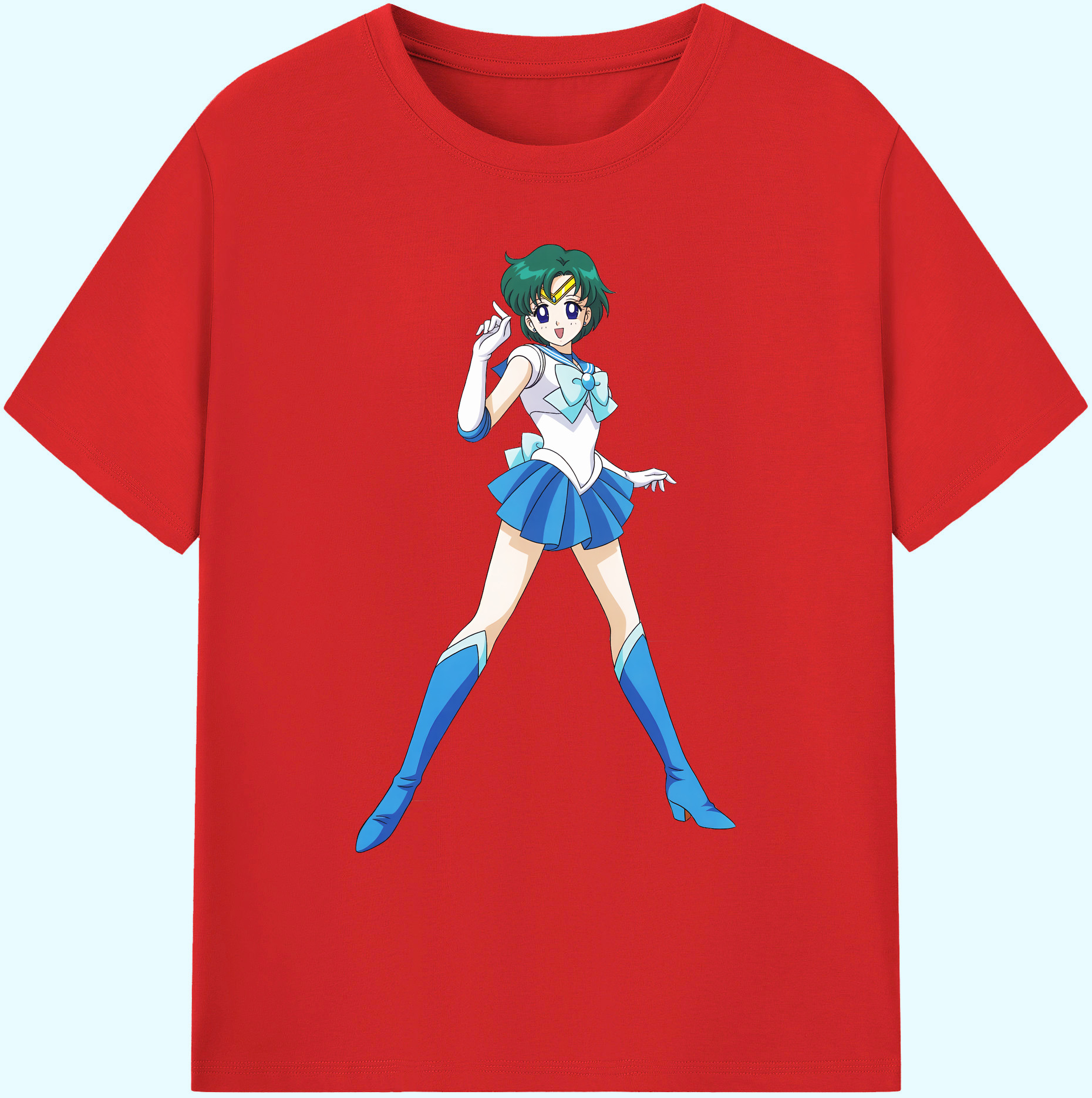（画像用） 美少女戦士セーラームーン 海王 みちる（かいおう みちる） Sailor Moon Kaiou Michiru 綿100％ メンズ半袖Tシャツ｜肌触りやわらか＆通気性