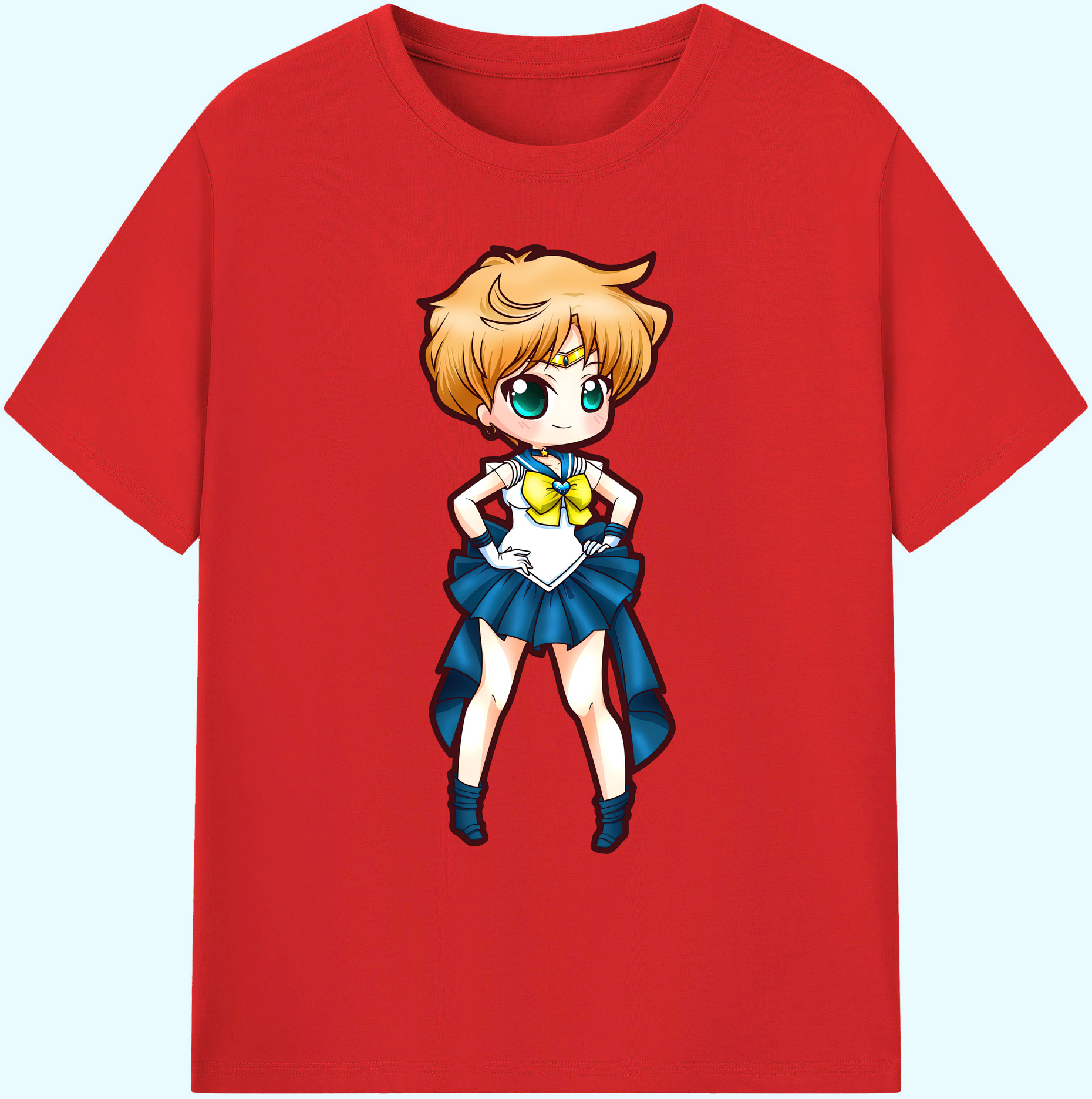 （画像用） 美少女戦士セーラームーン 天王はるか Sailor Moon Tenoh Haruka 綿100％ メンズ半袖Tシャツ｜肌触りやわらか＆通気性