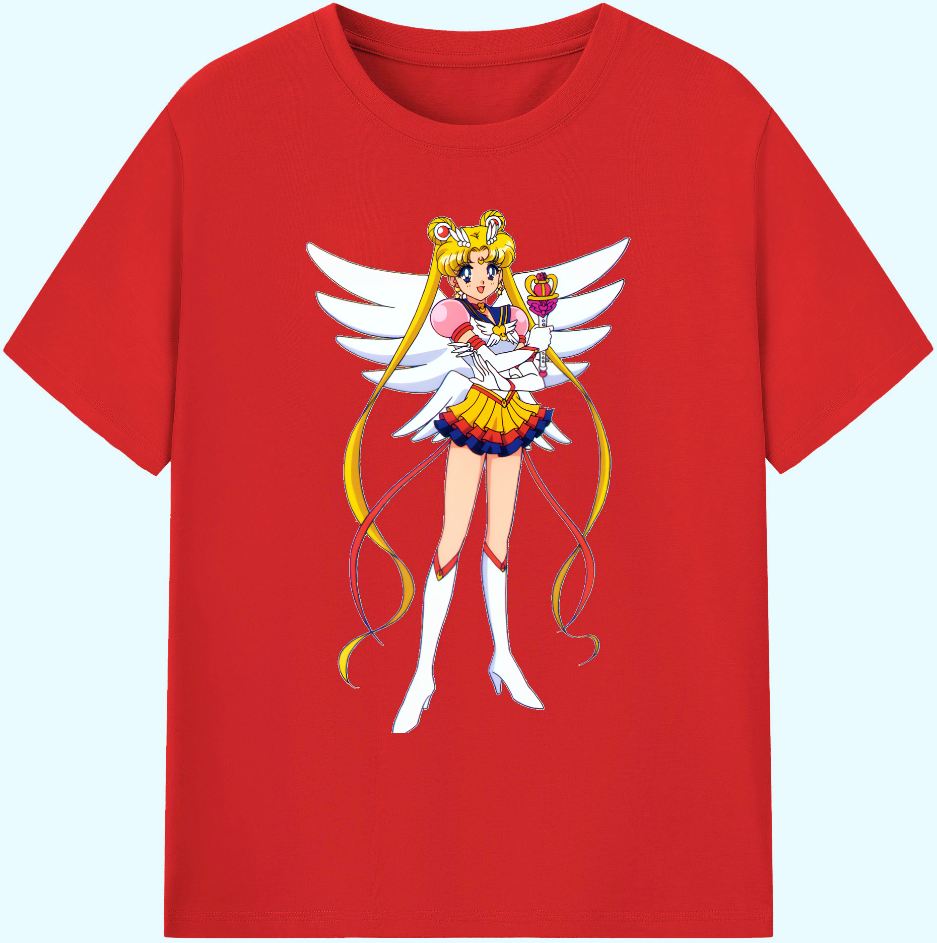 （画像用） 美少女戦士セーラームーン 月野 うさぎ つきの うさぎ Sailor Moon Tsukino Usagi 綿100％ メンズ半袖Tシャツ｜肌触りやわらか＆通気性