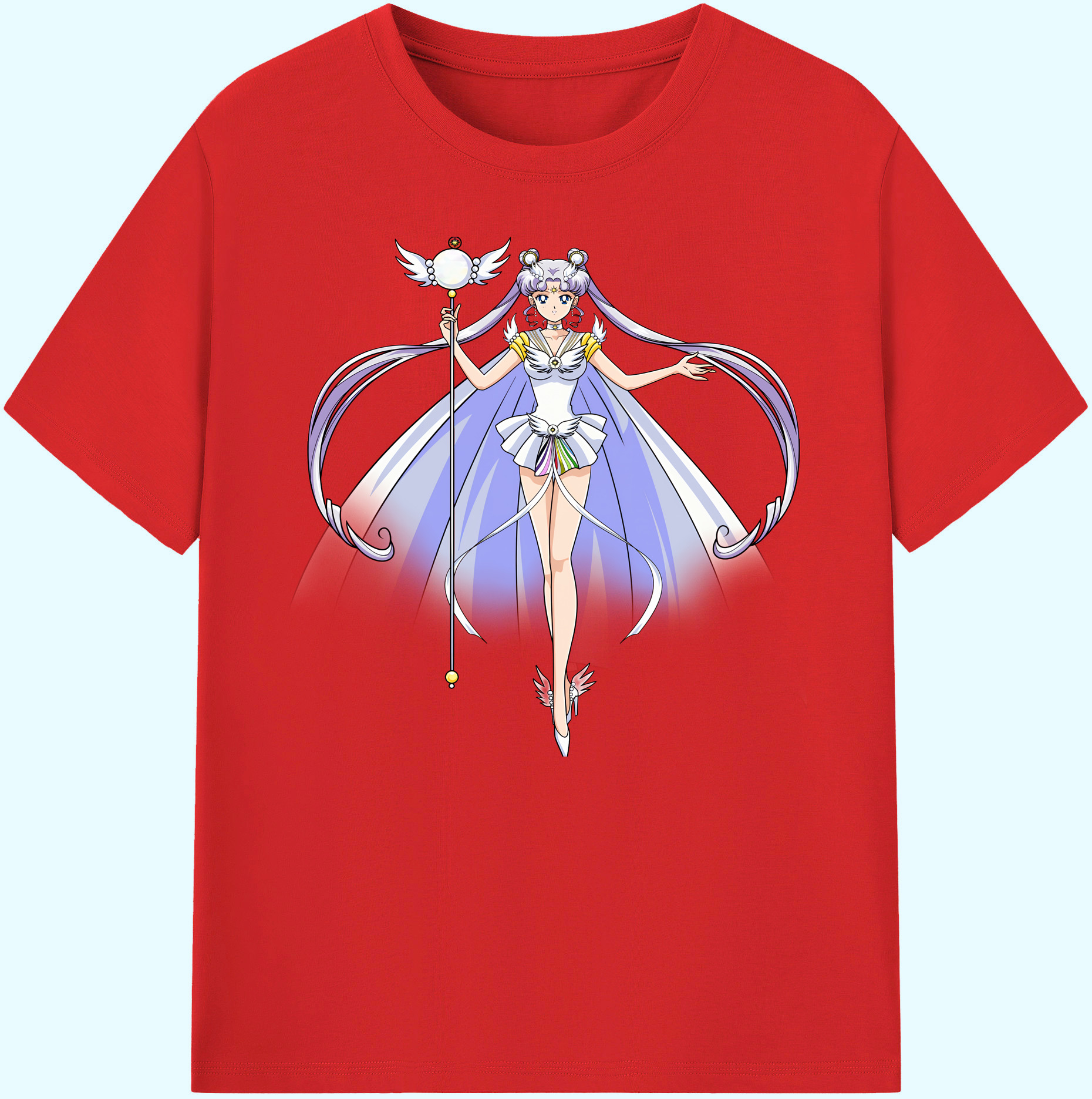（画像用） 美少女戦士セーラームーン 月野 うさぎ つきの うさぎ Sailor Moon Tsukino Usagi 綿100％ メンズ半袖Tシャツ｜肌触りやわらか＆通気性