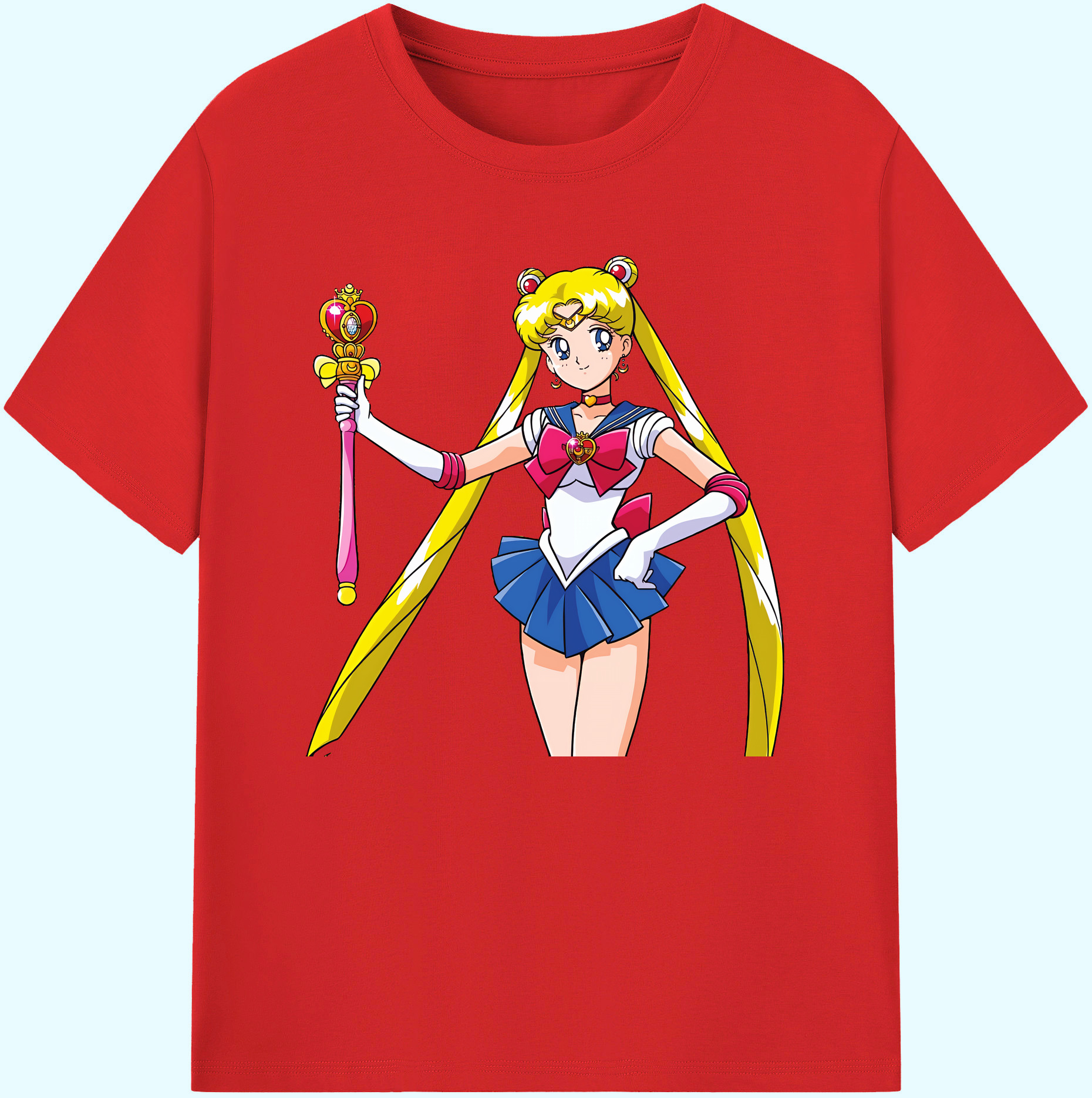 （画像用） 美少女戦士セーラームーン 月野 うさぎ つきの うさぎ Sailor Moon Tsukino Usagi 綿100％ メンズ半袖Tシャツ｜肌触りやわらか＆通気性