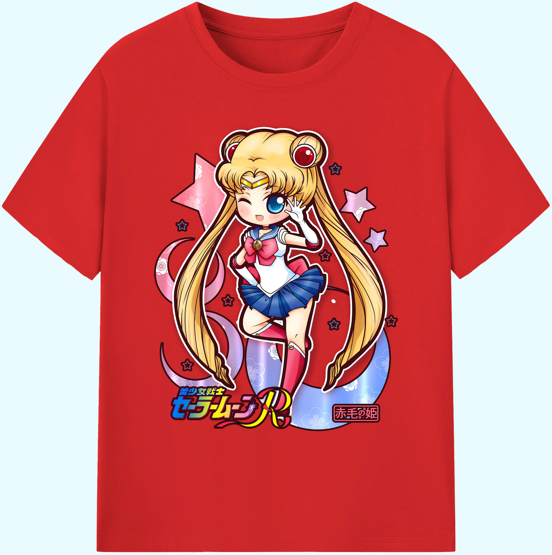 （画像用） 美少女戦士セーラームーン 月野 うさぎ つきの うさぎ Sailor Moon Tsukino Usagi 綿100％ メンズ半袖Tシャツ｜肌触りやわらか＆通気性