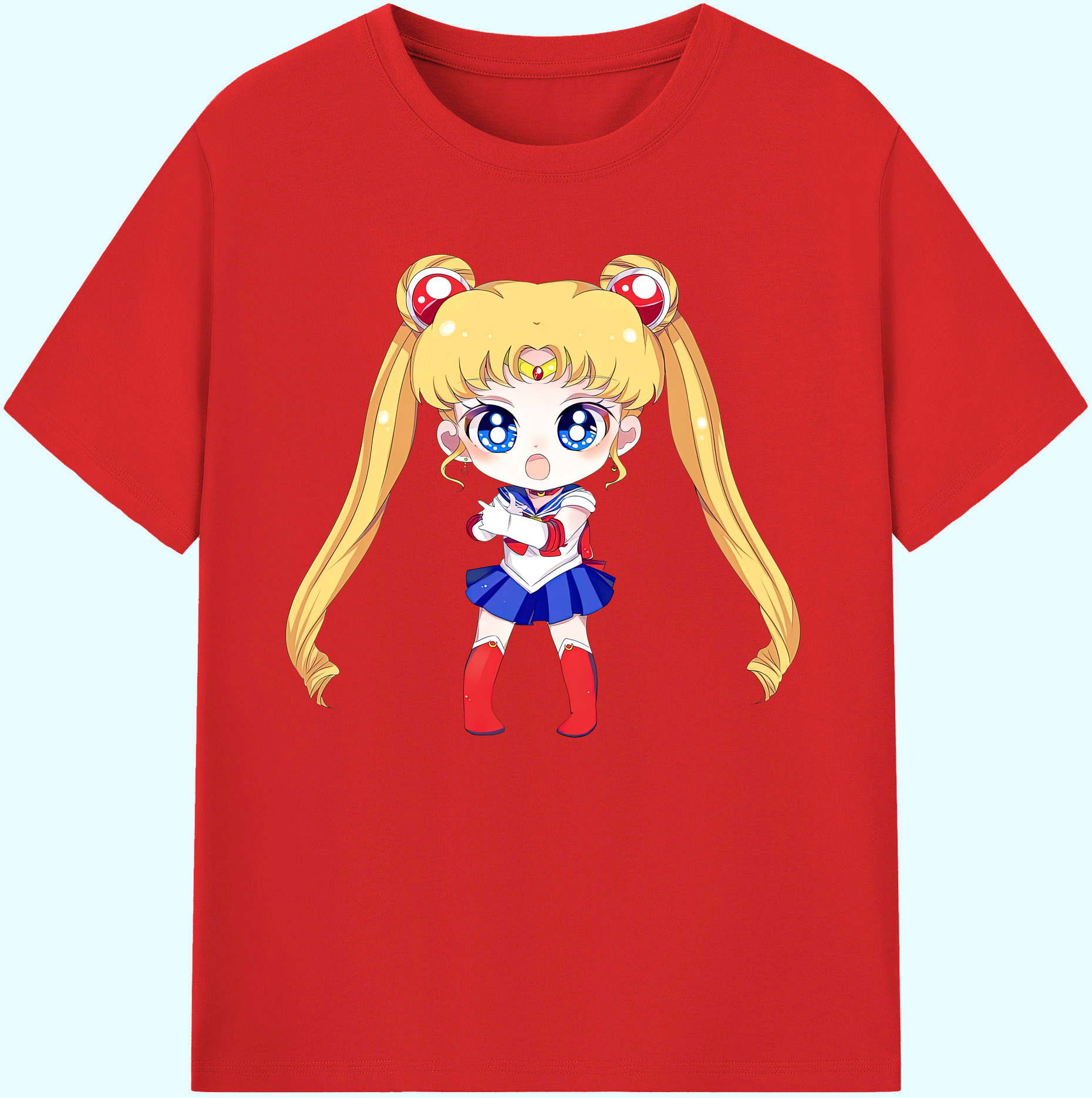 （画像用） 美少女戦士セーラームーン 月野 うさぎ つきの うさぎ Sailor Moon Tsukino Usagi 綿100％ メンズ半袖Tシャツ｜肌触りやわらか＆通気性