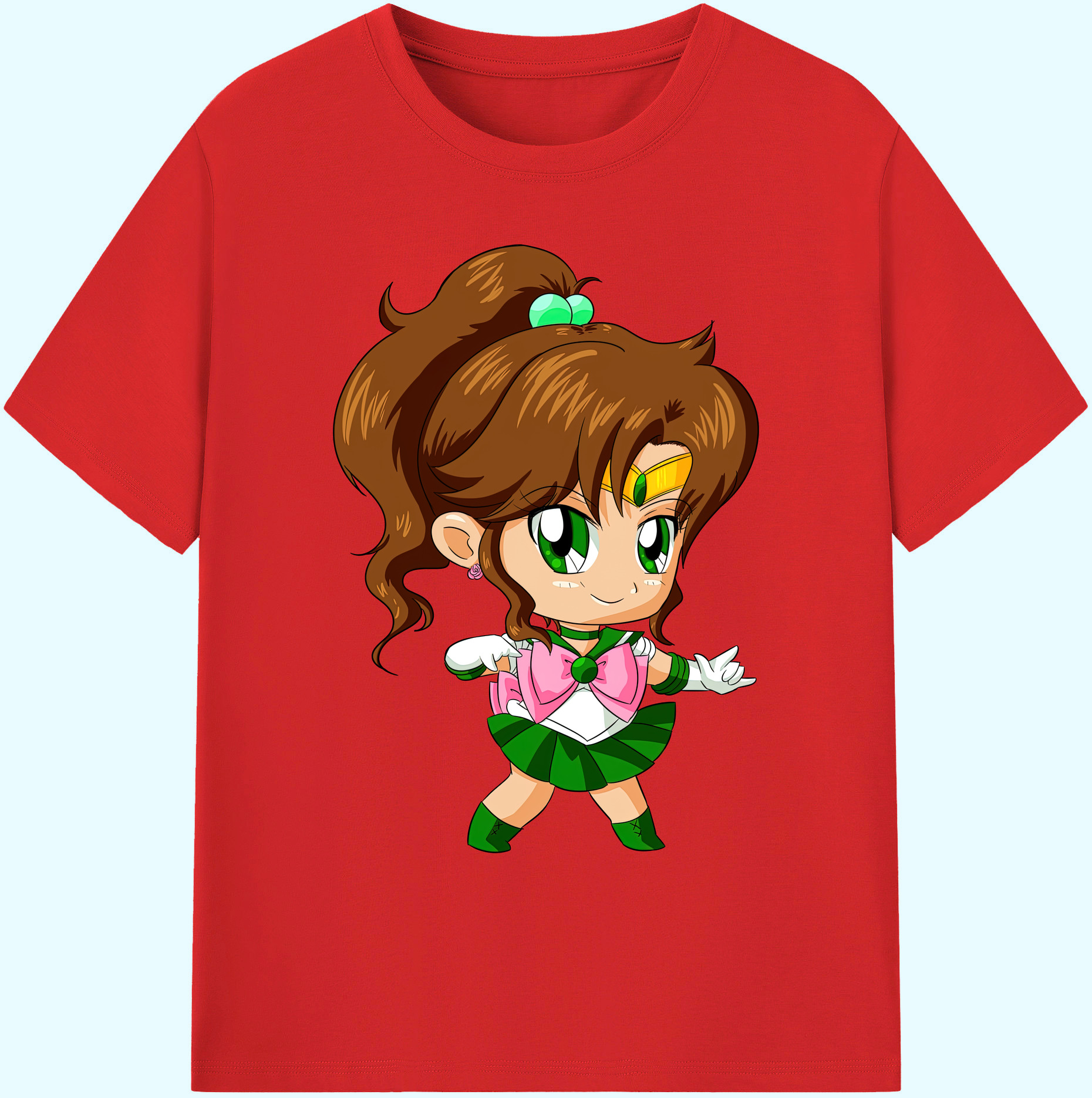 （画像用） 美少女戦士セーラームーン 木野 まこと きの まこと Sailor Moon Kino Makoto （セーラージュピター；Sailor Jupiter） 綿100％ メンズ半袖Tシャツ｜肌触りやわらか＆通気性