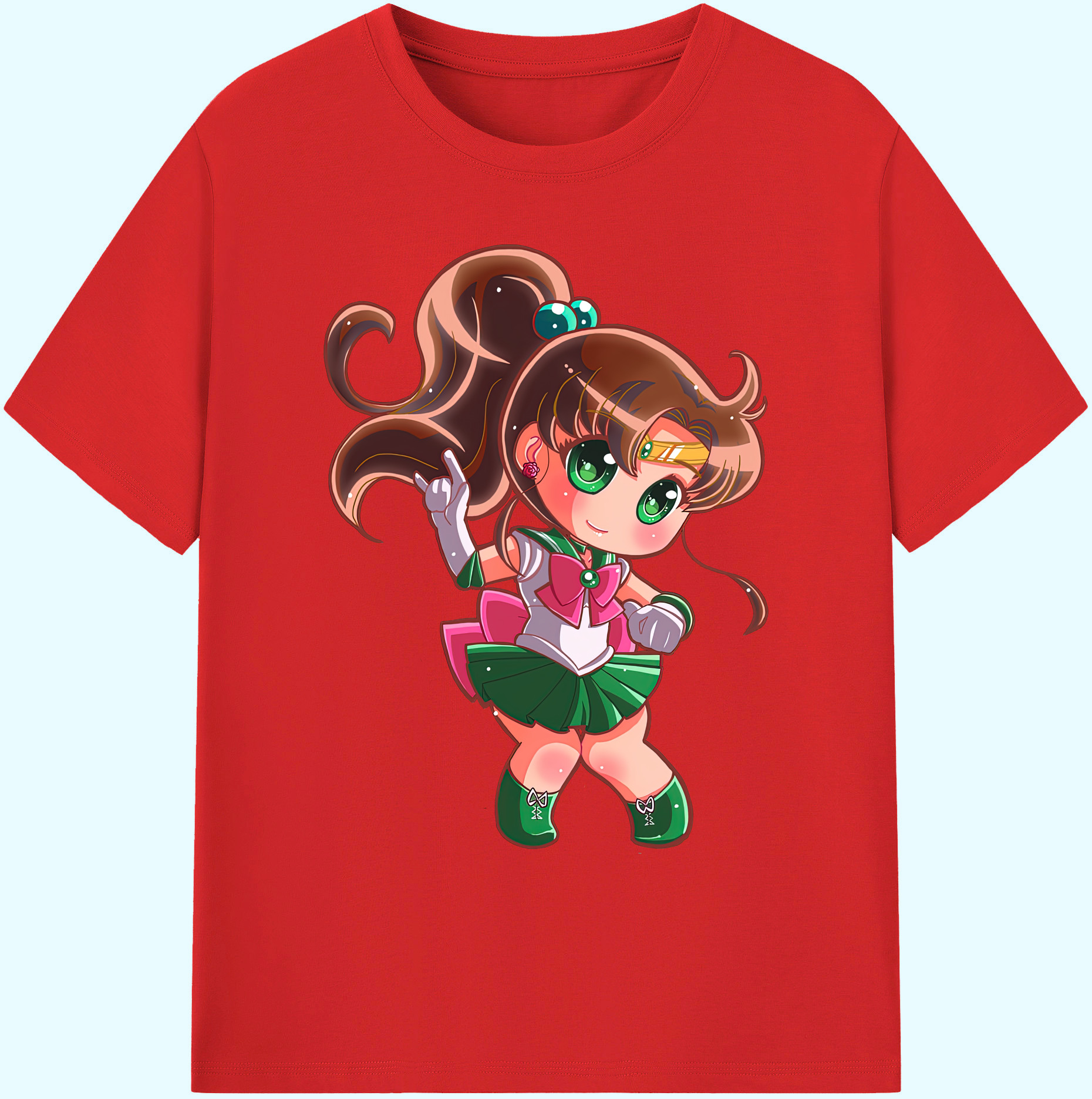 （画像用） 美少女戦士セーラームーン 木野 まこと きの まこと Sailor Moon Kino Makoto （セーラージュピター；Sailor Jupiter） 綿100％ メンズ半袖Tシャツ｜肌触りやわらか＆通気性