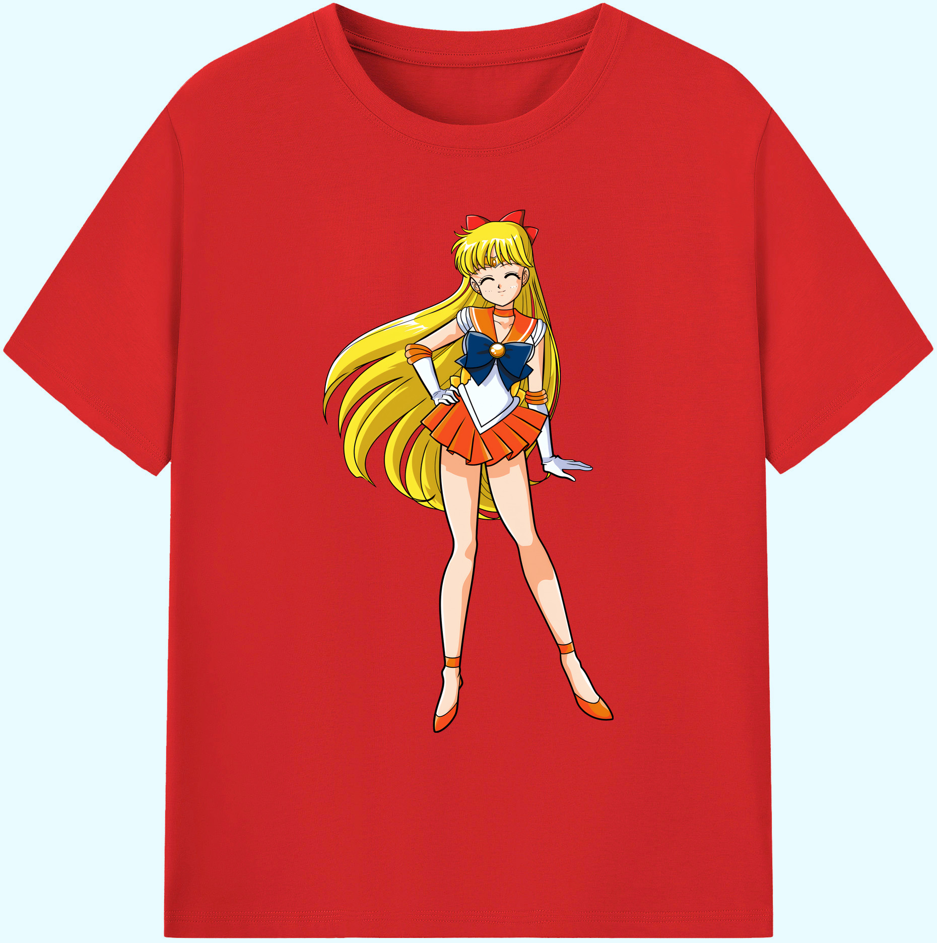 （画像用） 美少女戦士セーラームーン 愛野 美奈子 あいの みなこ Sailor Moon Aino Minako 綿100％ メンズ半袖Tシャツ｜肌触りやわらか＆通気性