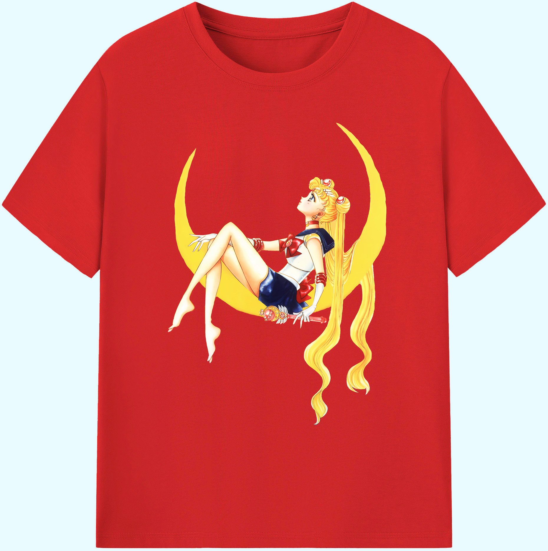 （画像用） 美少女戦士セーラームーン 月野 うさぎ つきの うさぎ Sailor Moon Tsukino Usagi 綿100％ メンズ半袖Tシャツ｜肌触りやわらか＆通気性