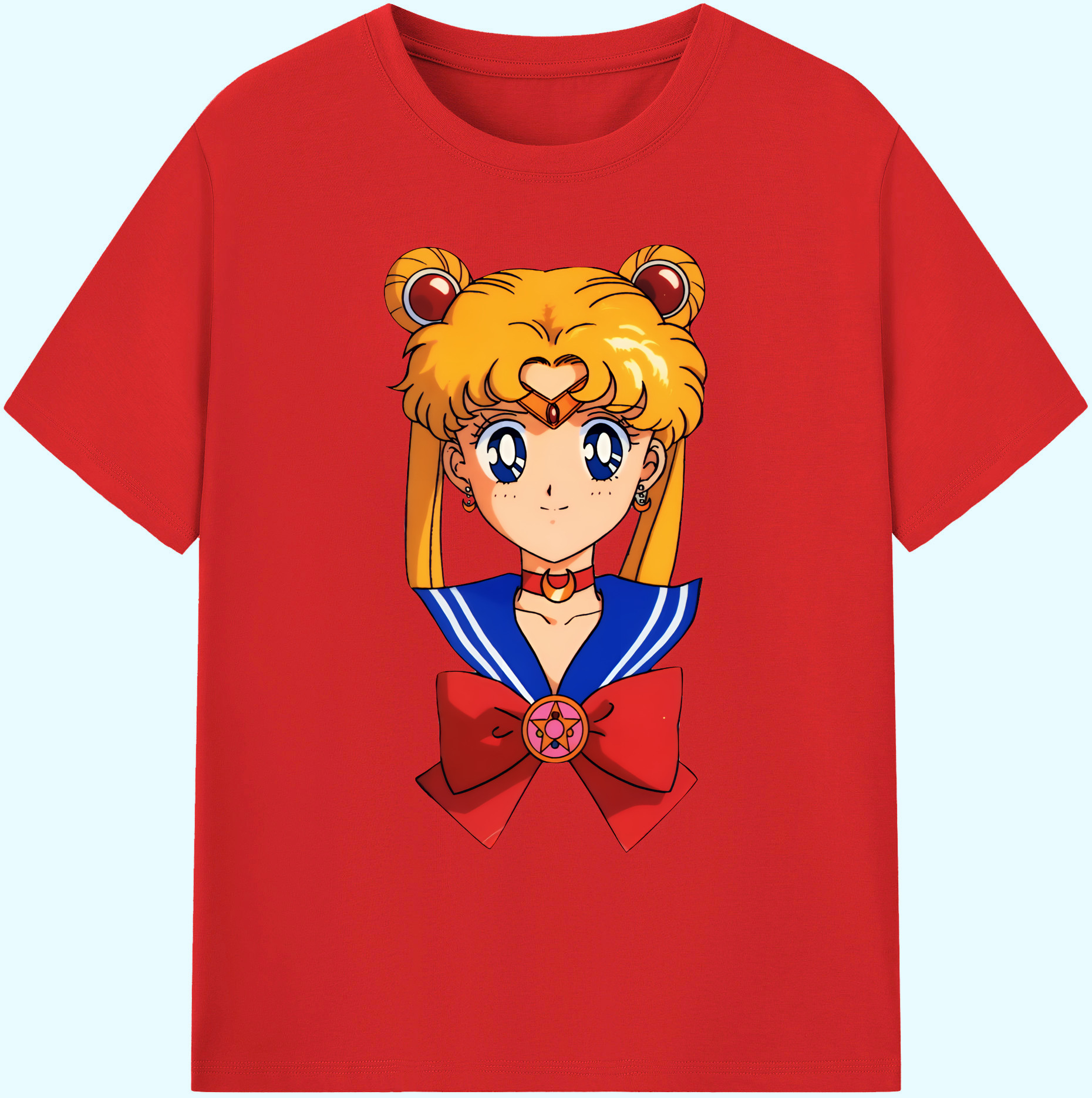 （画像用） 美少女戦士セーラームーン 月野 うさぎ つきの うさぎ Sailor Moon Tsukino Usagi 綿100％ メンズ半袖Tシャツ｜肌触りやわらか＆通気性