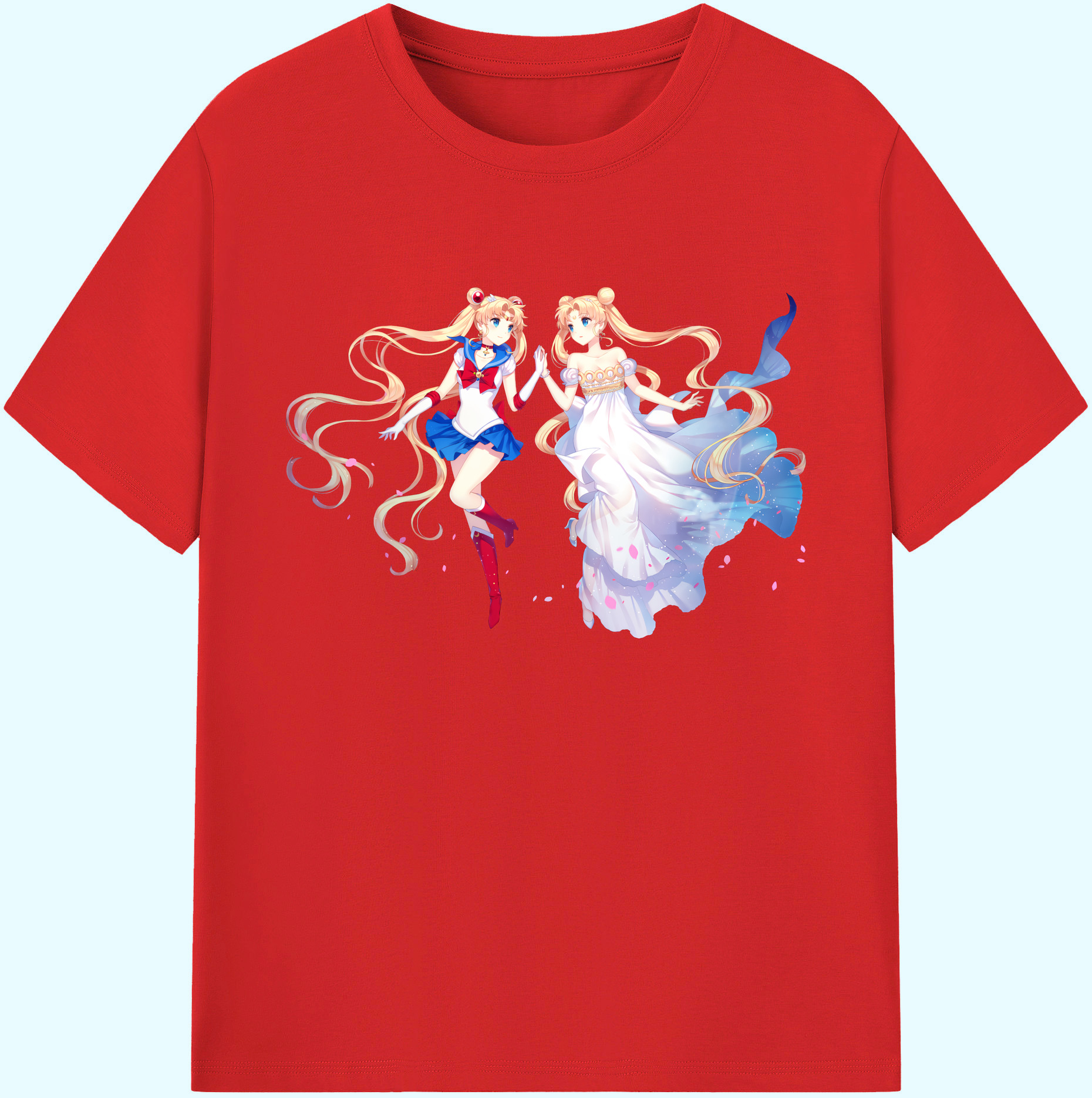 （画像用） 美少女戦士セーラームーン 月野 うさぎ つきの うさぎ Sailor Moon Tsukino Usagi 綿100％ メンズ半袖Tシャツ｜肌触りやわらか＆通気性