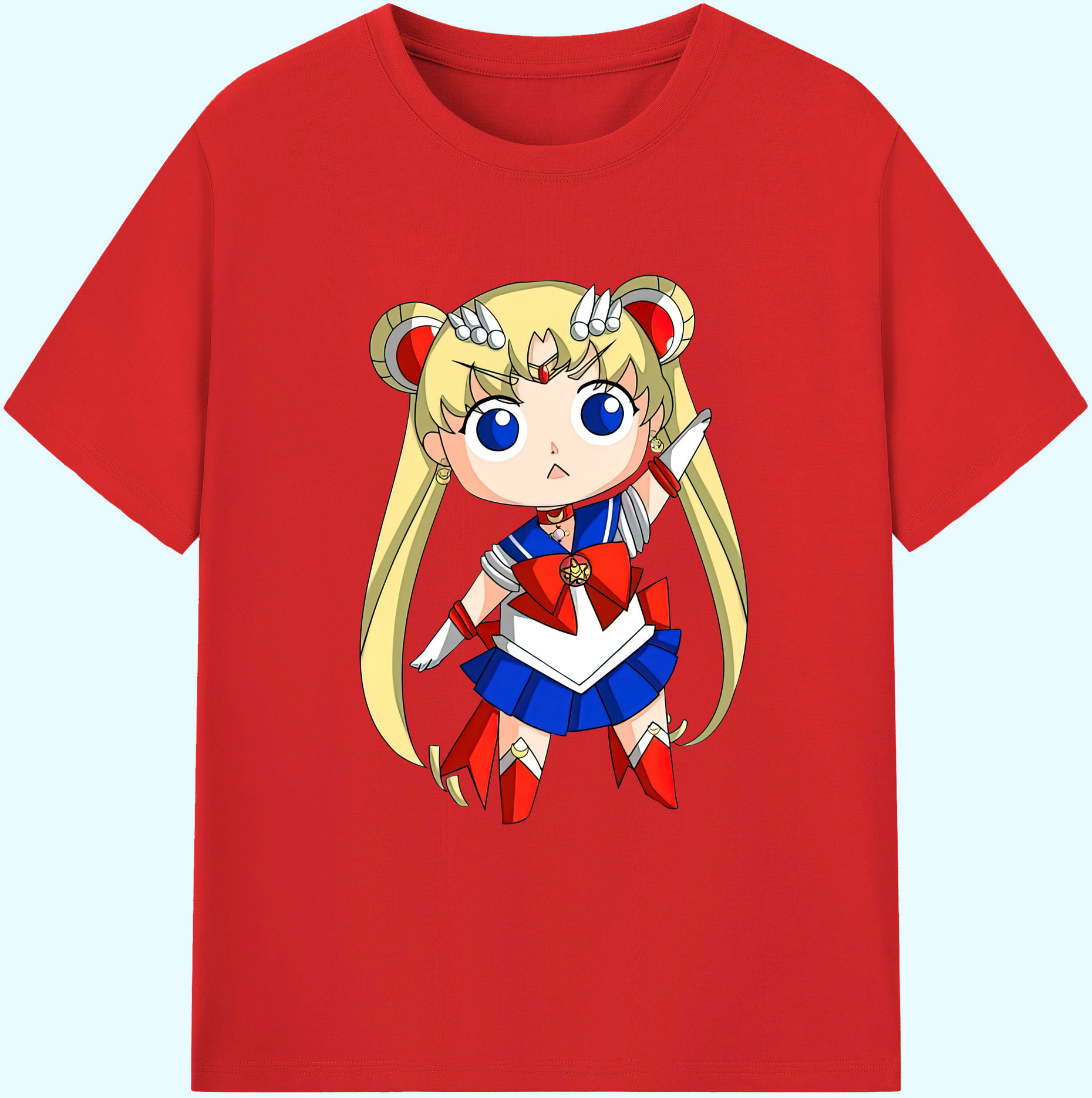 （画像用） 美少女戦士セーラームーン 月野 うさぎ つきの うさぎ Sailor Moon Tsukino Usagi 綿100％ メンズ半袖Tシャツ｜肌触りやわらか＆通気性