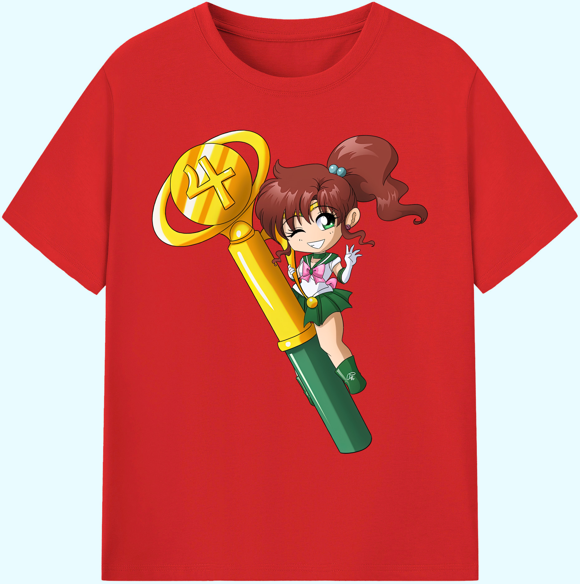 （画像用） 美少女戦士セーラームーン 木野 まこと きの まこと Sailor Moon Kino Makoto （セーラージュピター；Sailor Jupiter） 綿100％ メンズ半袖Tシャツ｜肌触りやわらか＆通気性