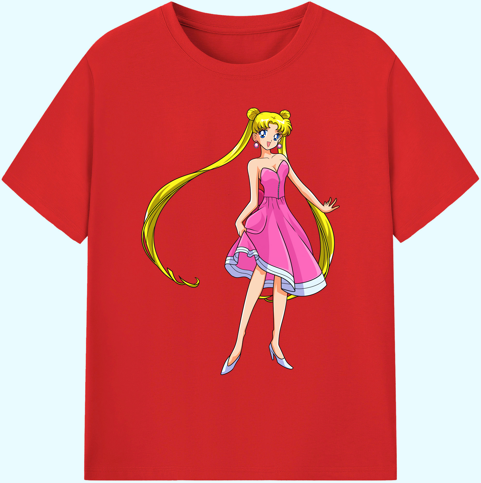 （画像用） 美少女戦士セーラームーン 愛野 美奈子 あいの みなこ Sailor Moon Aino Minako 綿100％ メンズ半袖Tシャツ｜肌触りやわらか＆通気性